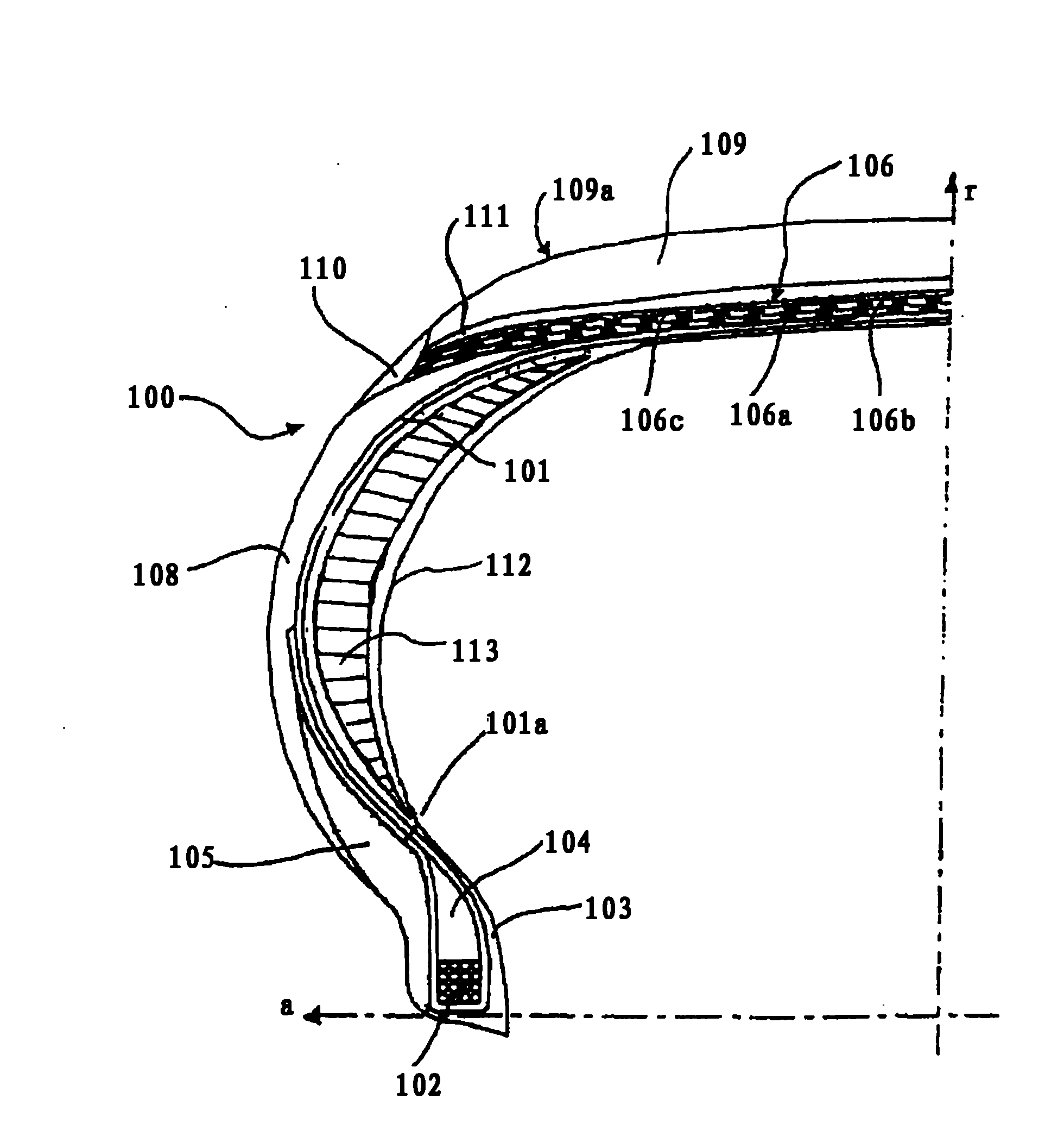 Tyre and crosslinkable elastomeric composition comprising an oxetane derivative and an amino acid