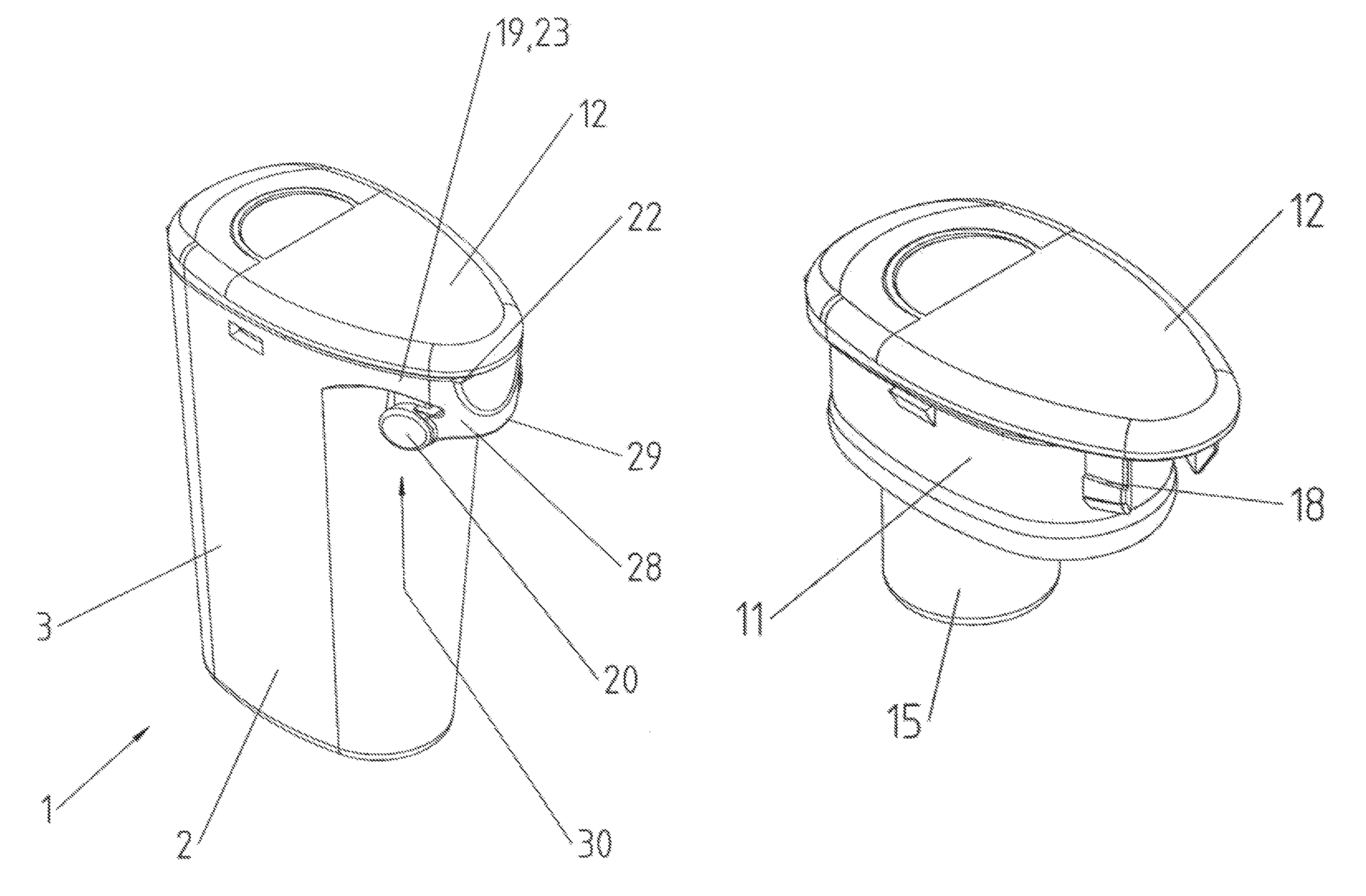 Container with a child-proof lock