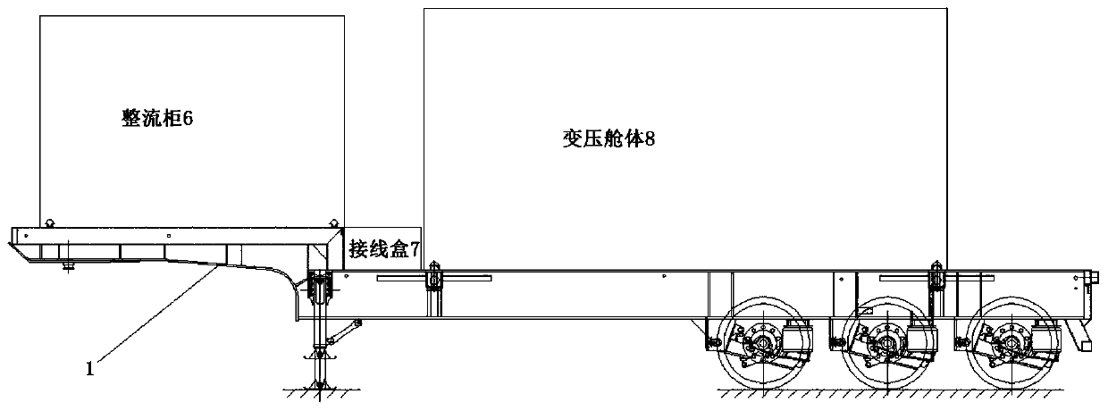 Electric driving fracturing type power supplying semitrailer