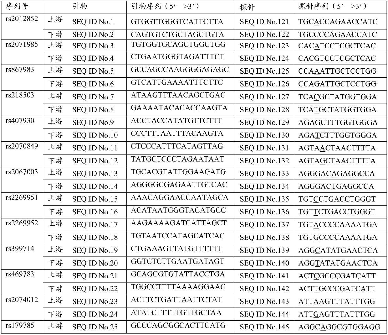 Application of snp site and its detection kit