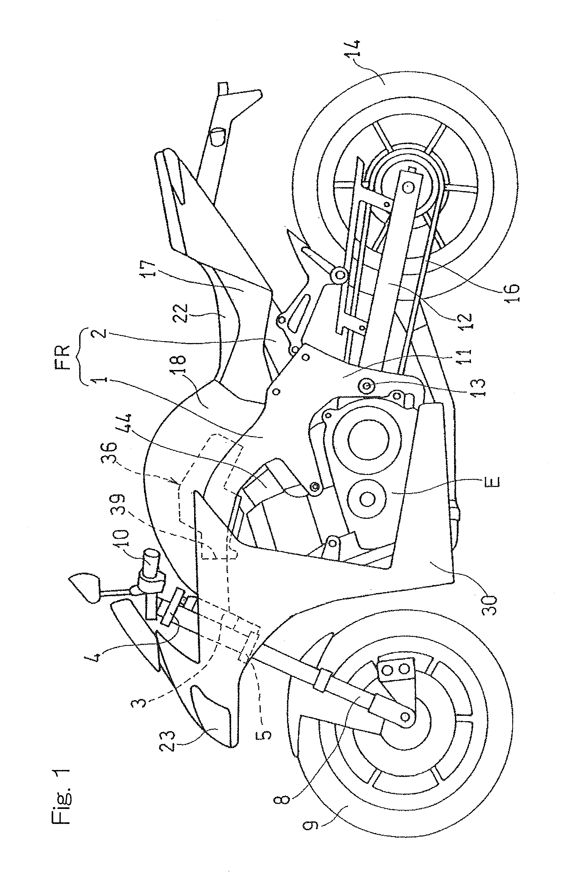 Air intake device for motorcycle