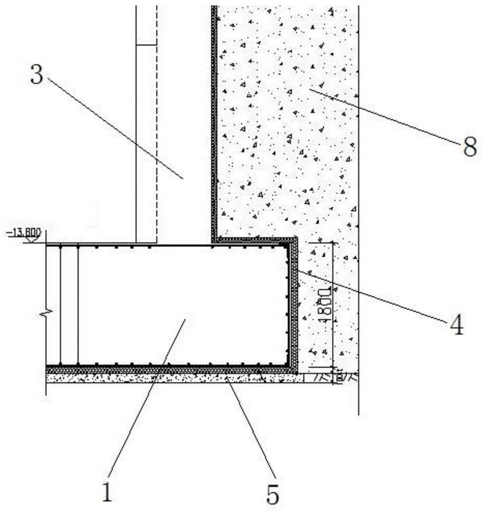 Drop integral raft foundation and construction method thereof