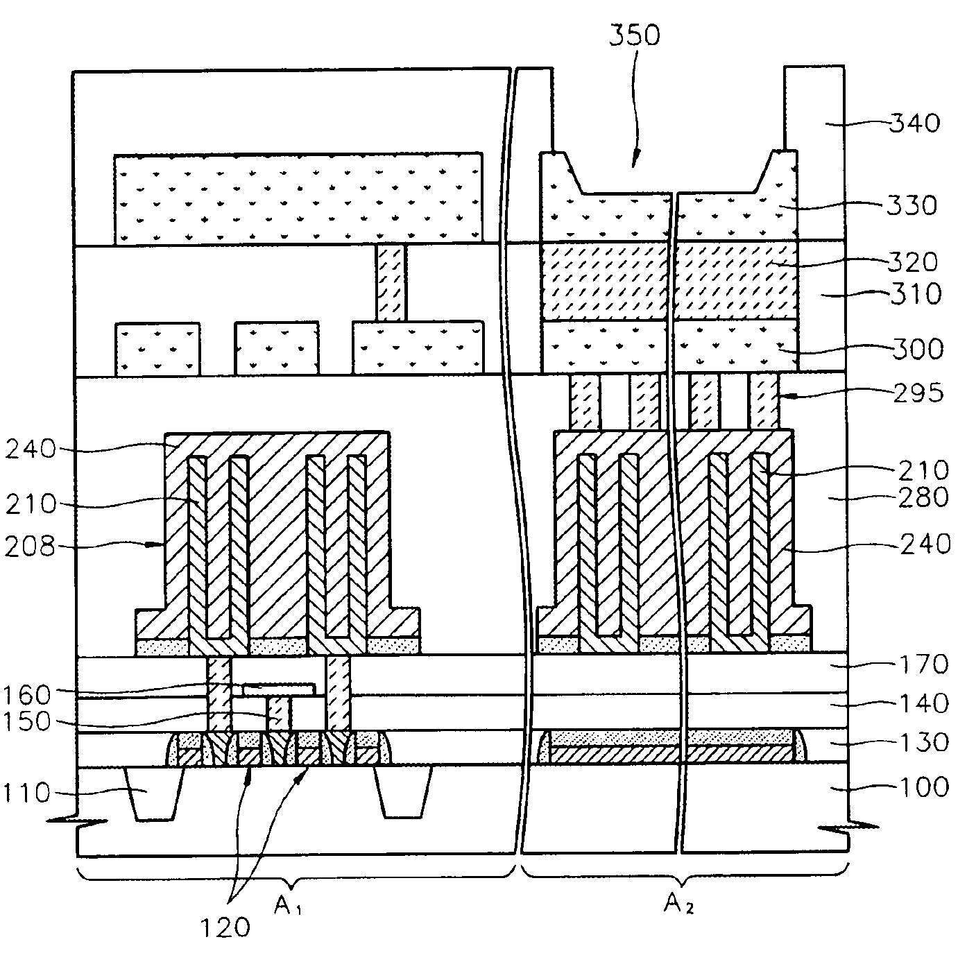 Bonding pad structure of a semiconductor device