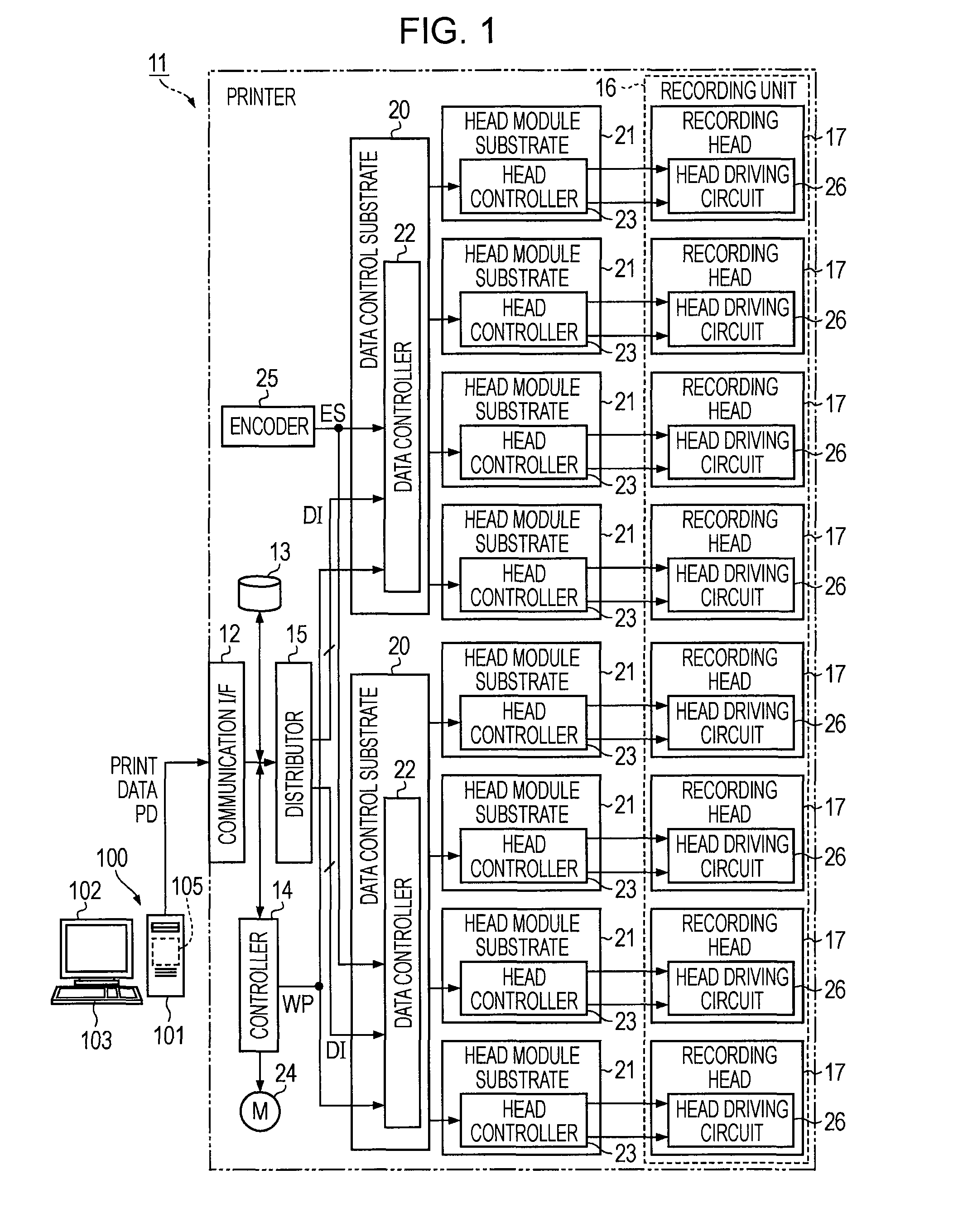 Fluid ejecting apparatus, fluid ejecting head control method in fluid ejecting apparatus, and driving waveform generating apparatus for fluid ejecting head