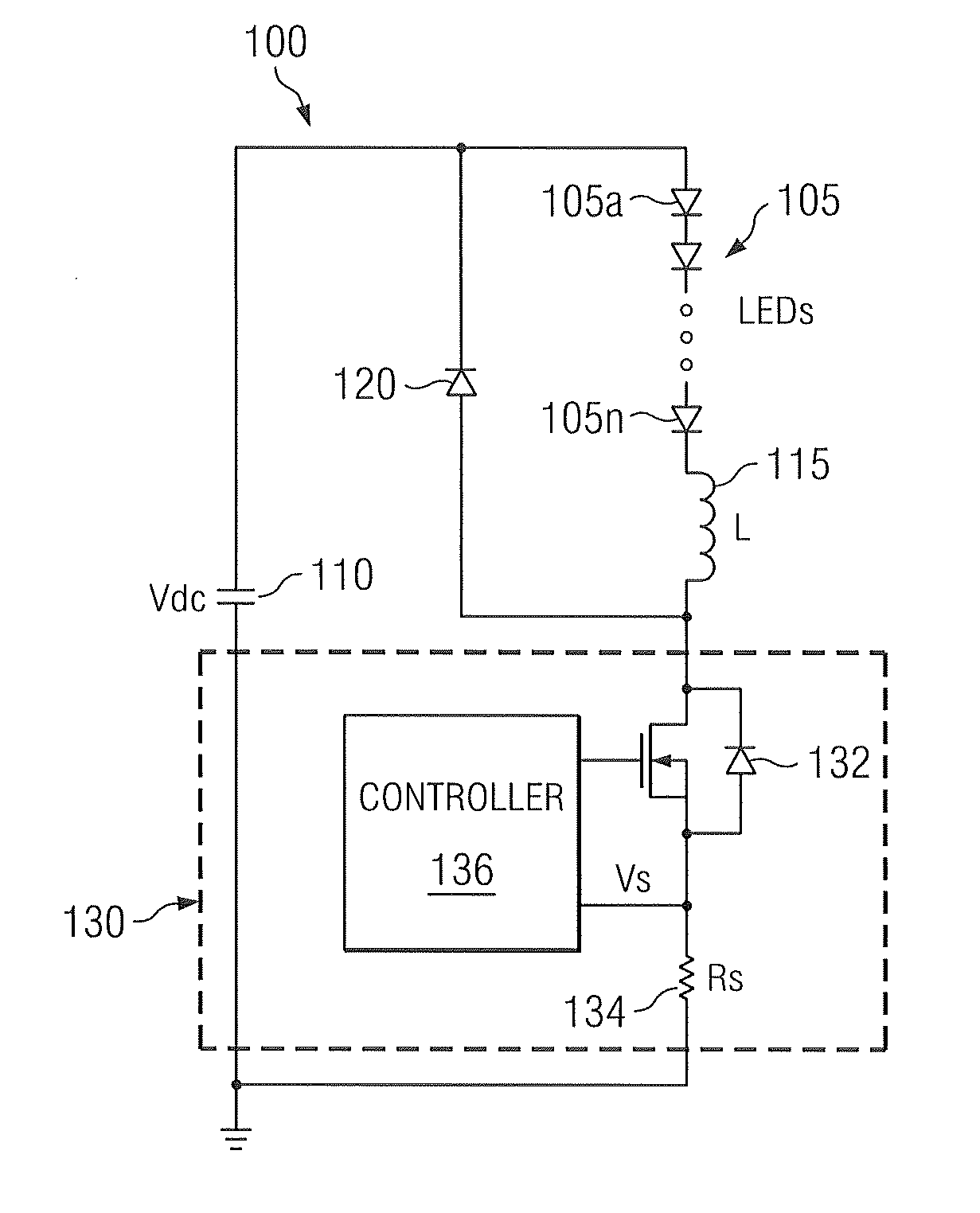 System and method for a constant current source LED driver