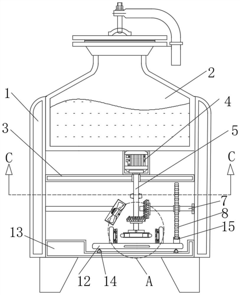 A smearing device with a quantitative glue-out structure for shoemaking