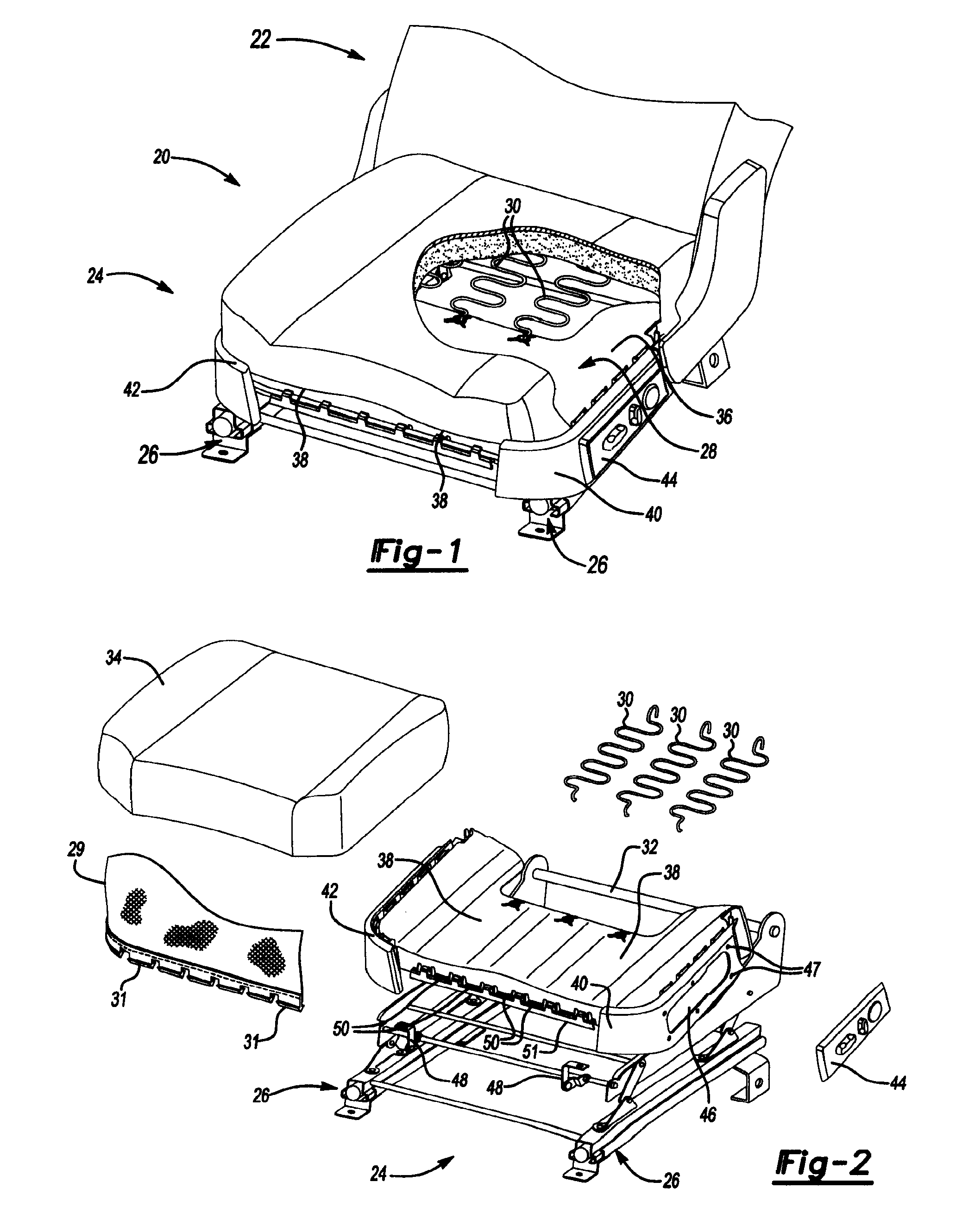 Vehicle seat assembly with polymeric cushion pan