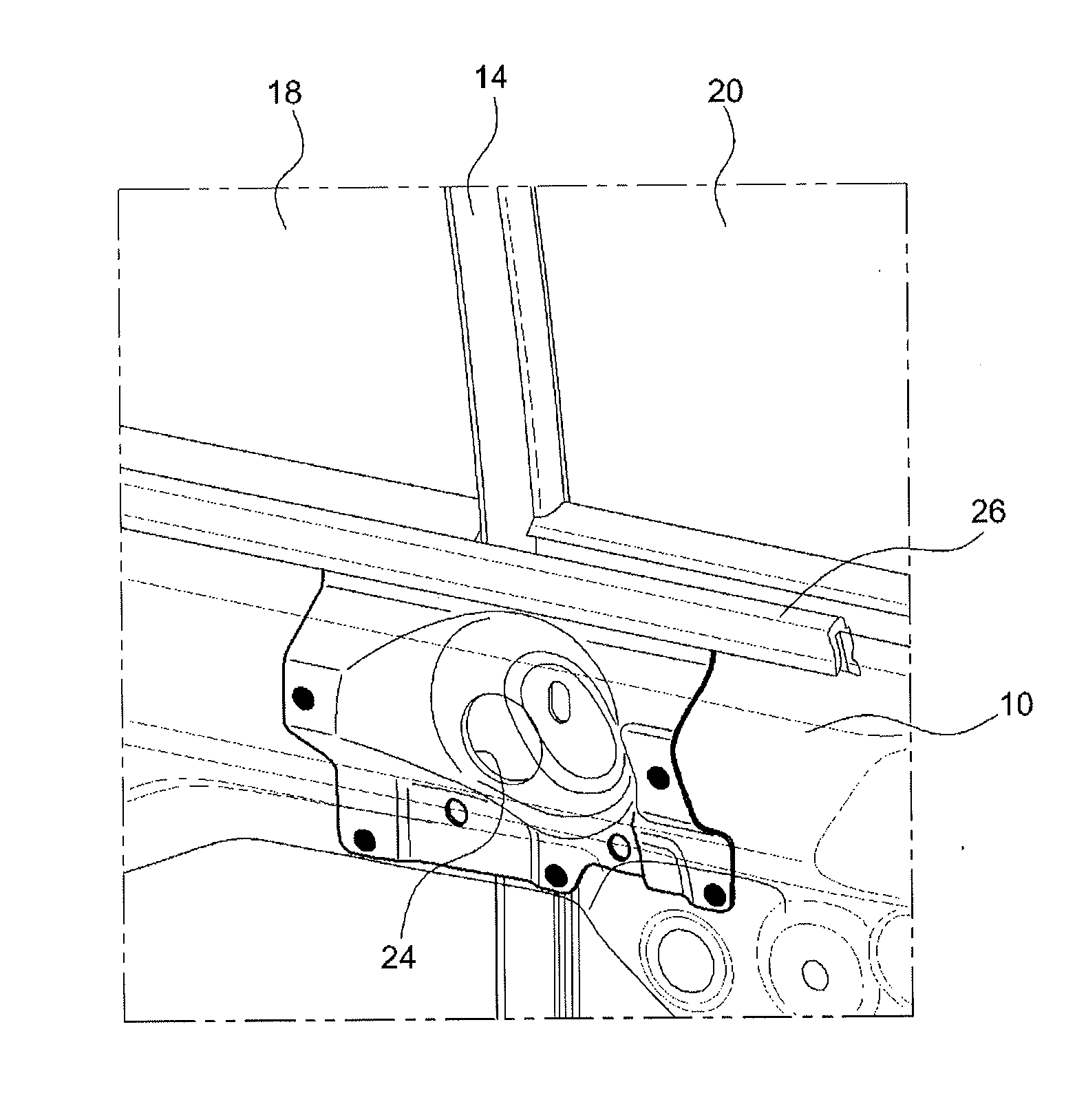 Device for blocking noise at division channel of rear door for vehicle