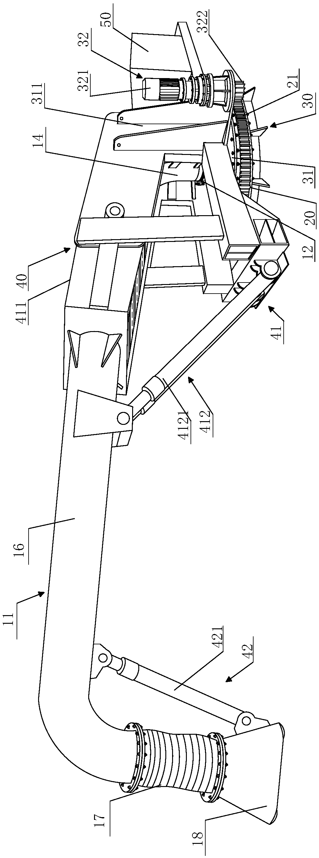 Two-phase flow conveying transferring and sand sucking set equipment facilitating multi-direction adjustment