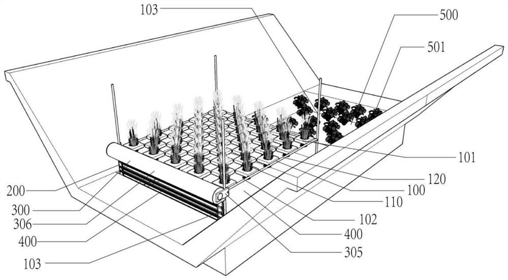 Farmland water returning ditch purification system combining ecological floating bed and iron-carbon micro-electrolysis