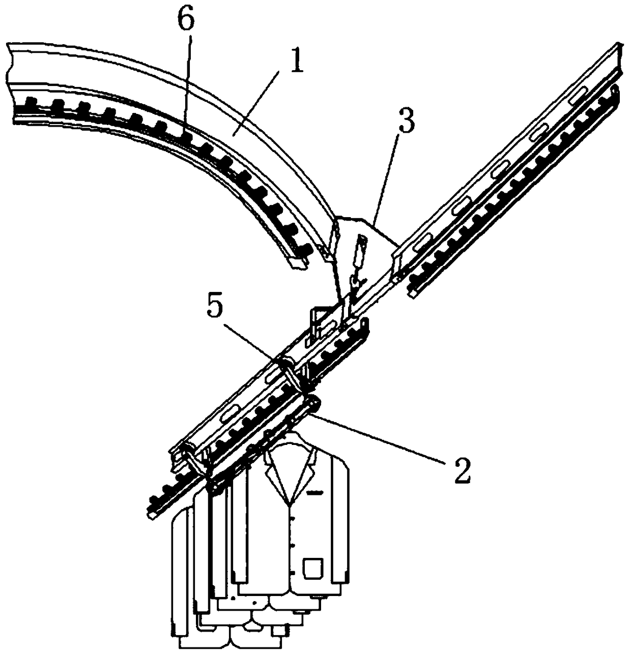 Hanging-type brush drive rail freight system