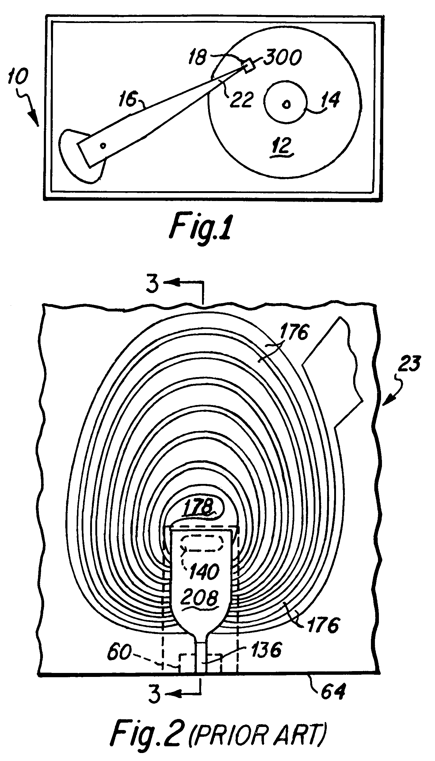 Magnetic head having reduced induction coil electrical resistance and method for the fabrication thereof