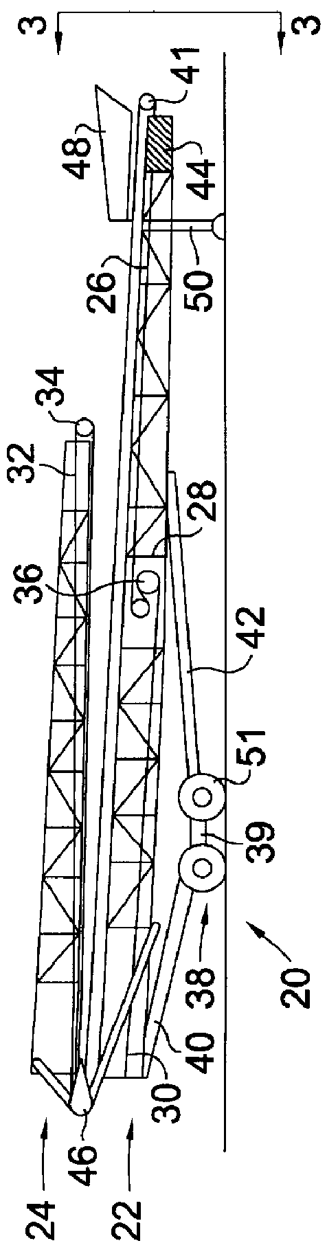 Counterbalanced mono-fold stockpiling trailer conveyor