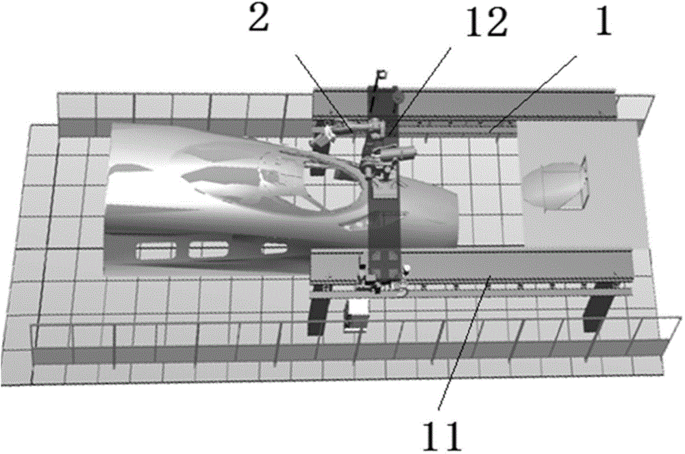 Assembling system and method of front window of high-speed rail locomotive