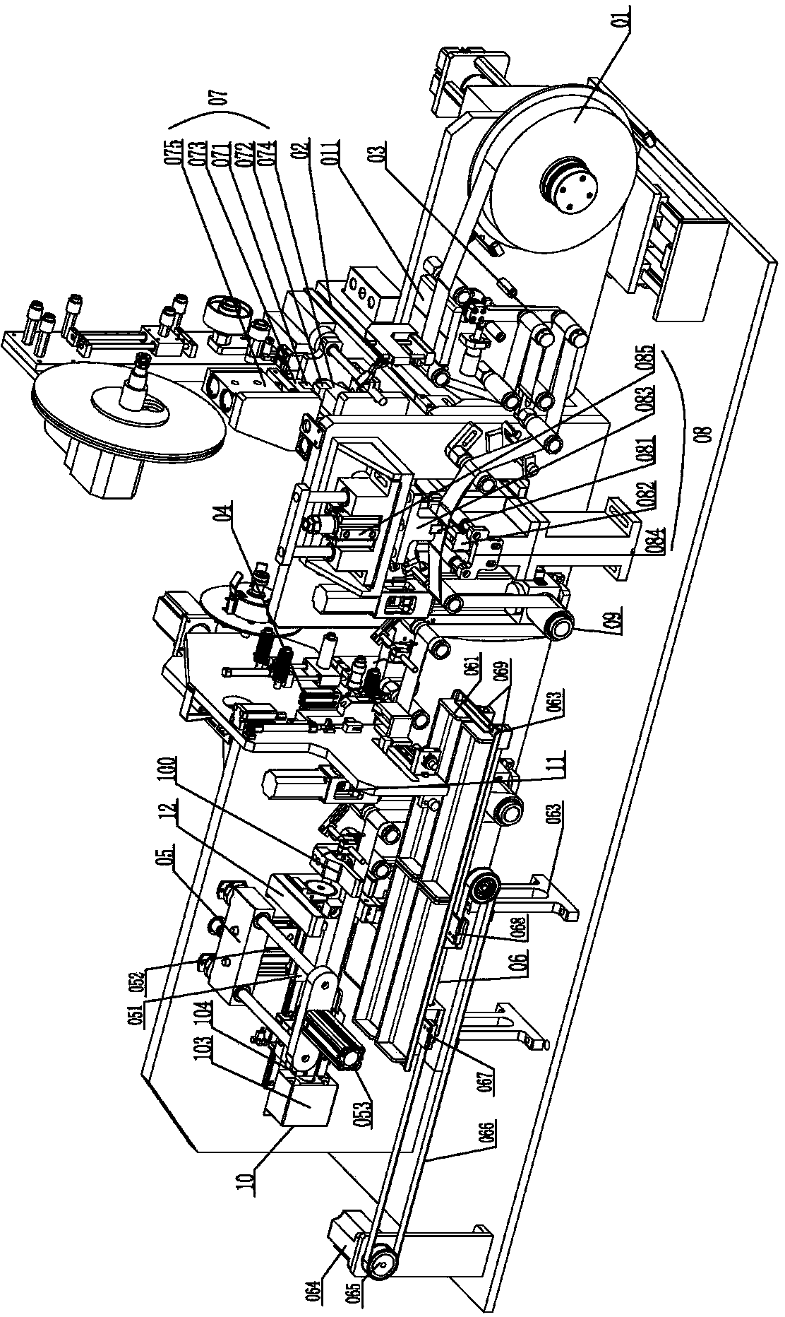 Device for electrode slice production with lithium strap and electrode slice production method