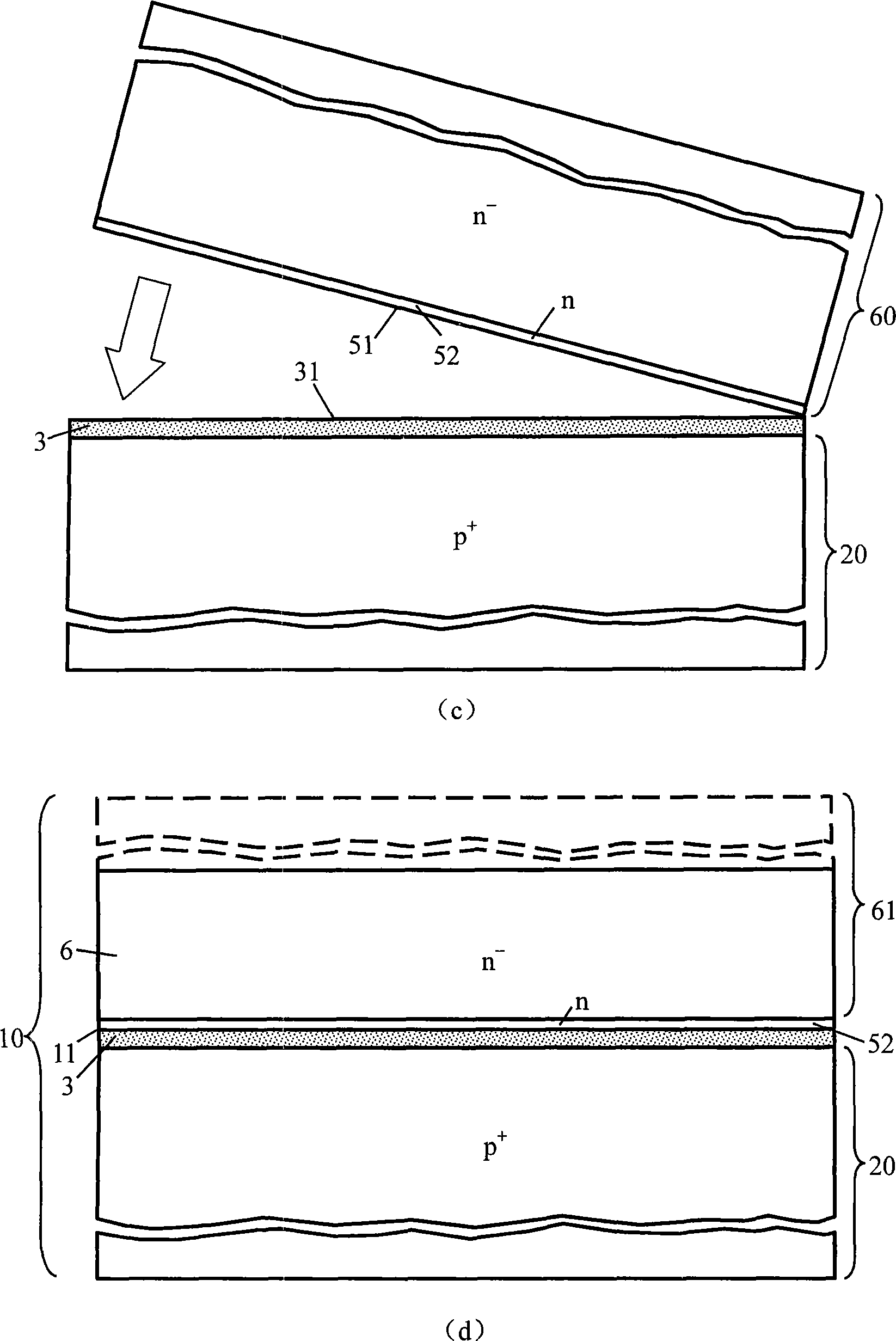Production method for inner transparent collecting electrode IGBT with polysilicon as service life control layer