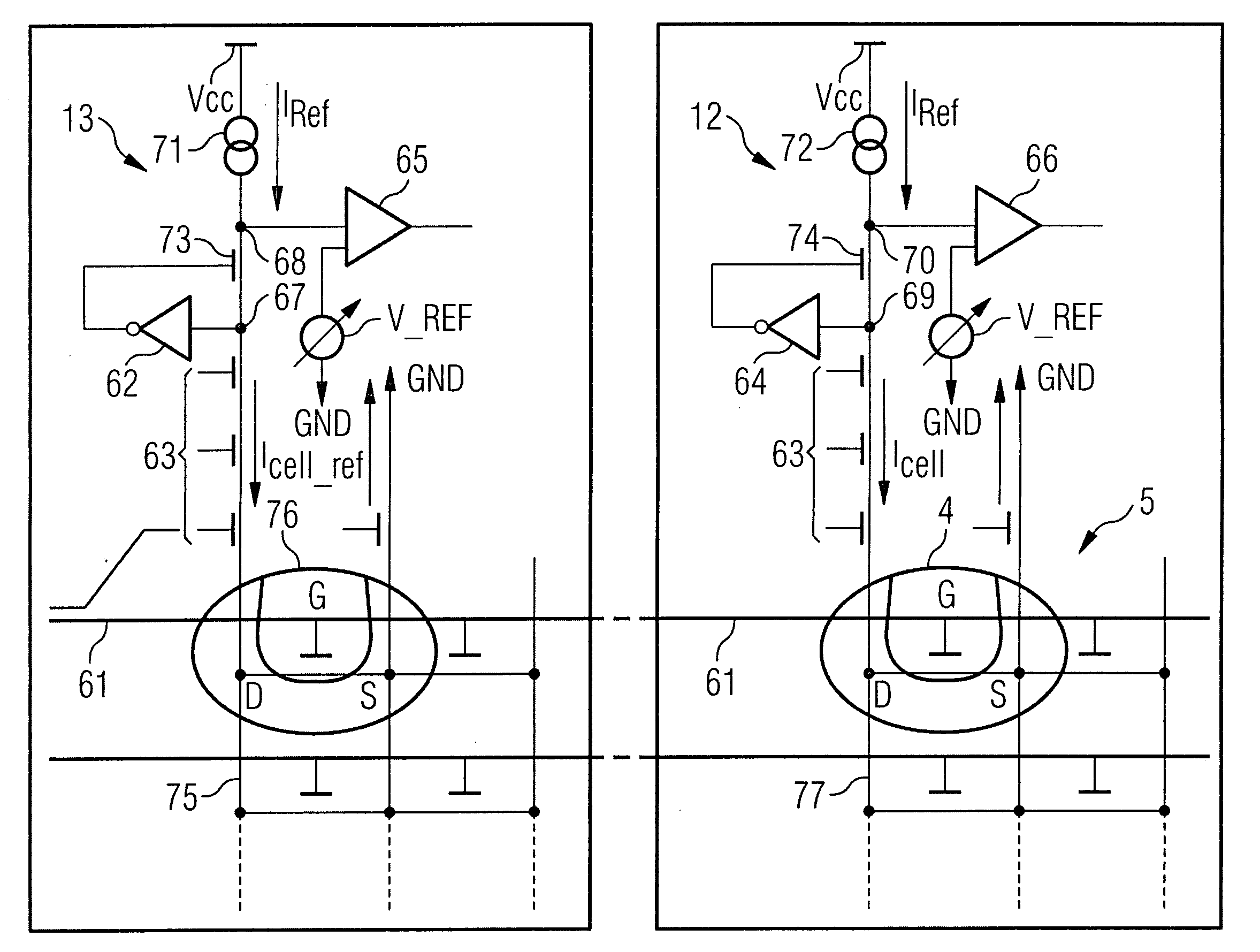 Reference scheme for a non-volatile semiconductor memory device
