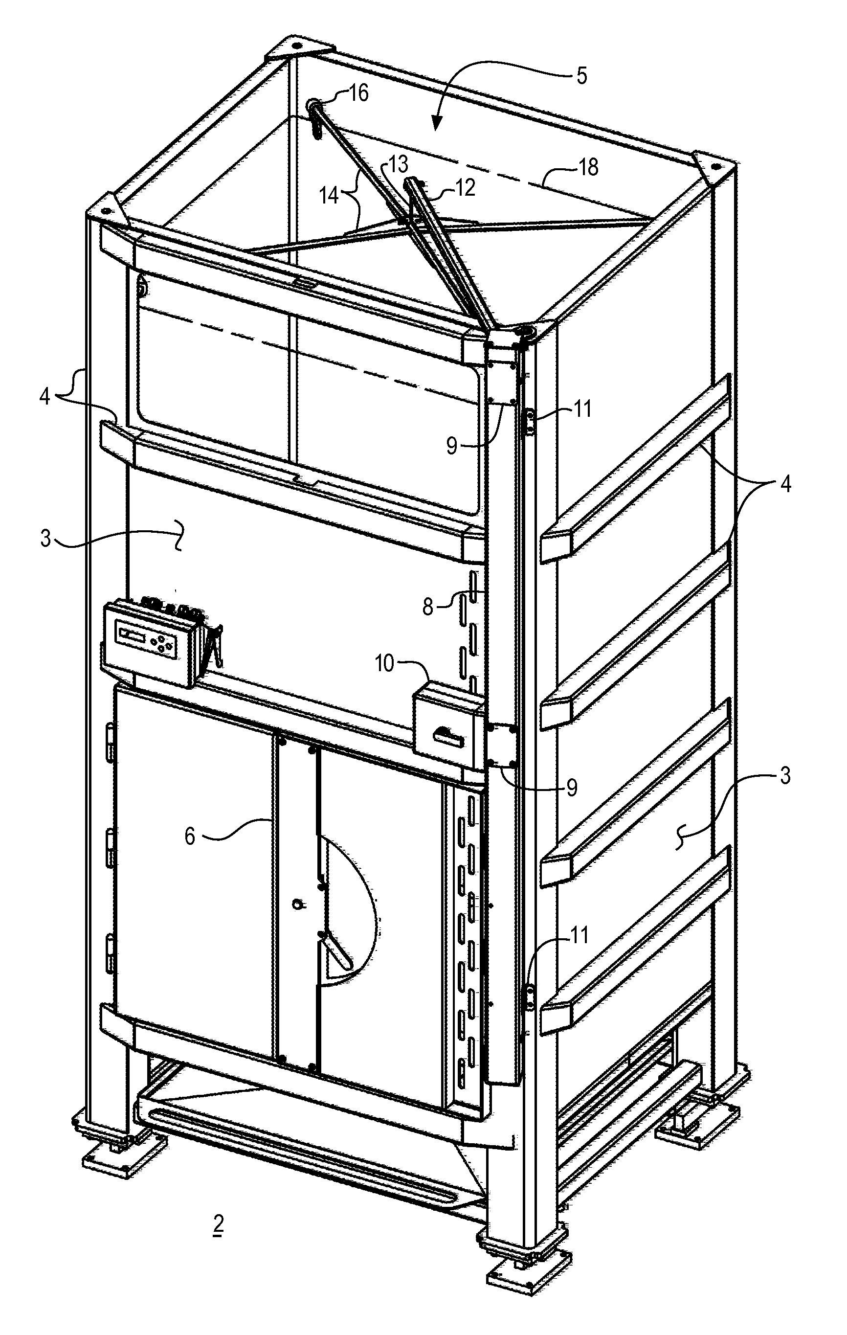 Bag Lift Assembly for a Lined Bulk Material Container
