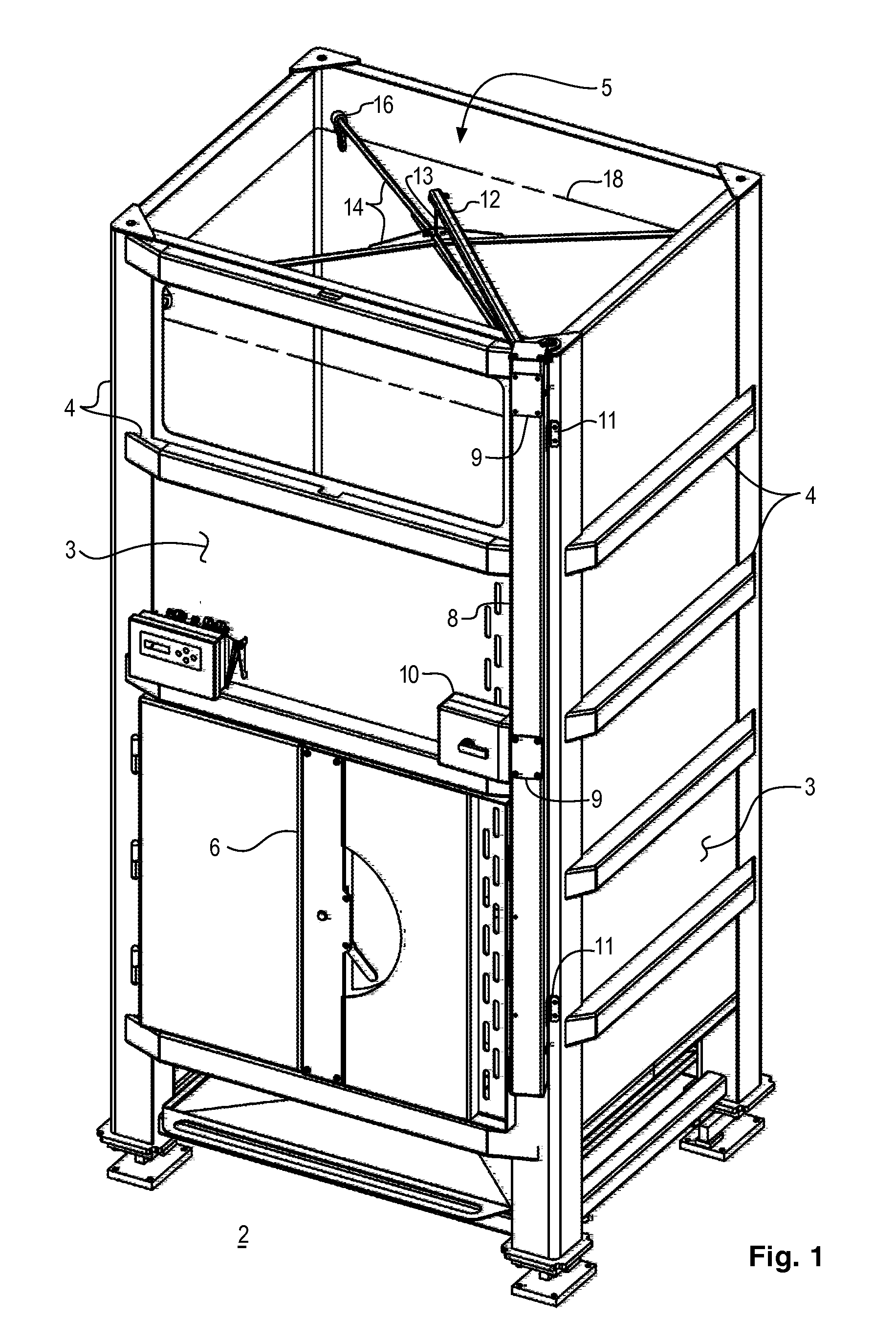 Bag Lift Assembly for a Lined Bulk Material Container