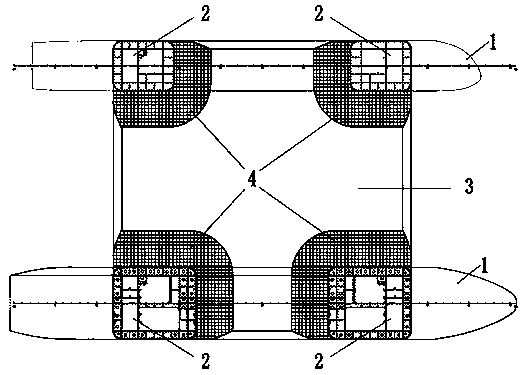 Connection structure between column and deck box of semi-submersible type offshore engineering platform
