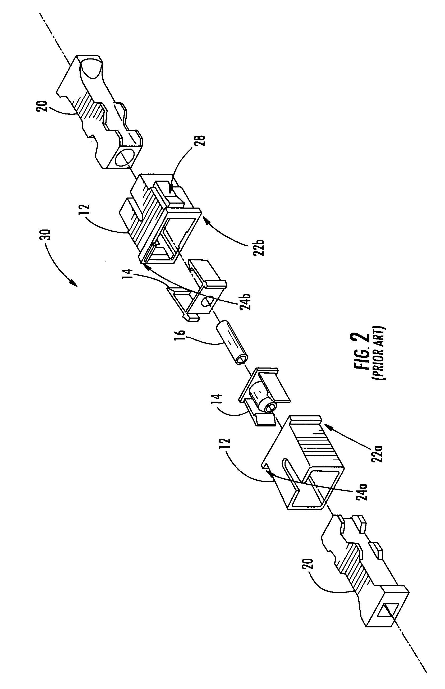 Fiber optic adapter with integrated shutter