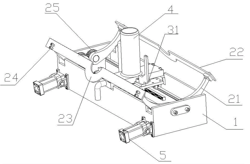 Blow molding machine turning clip