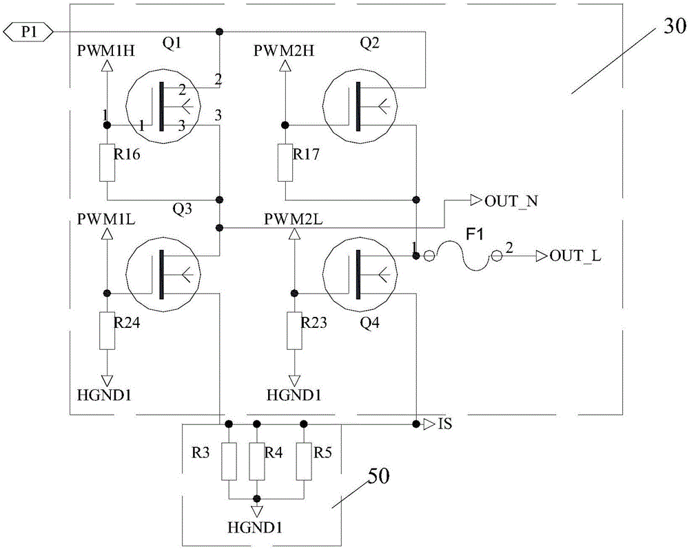 Intelligent short-circuit protection switching circuit for corrective wave inverter