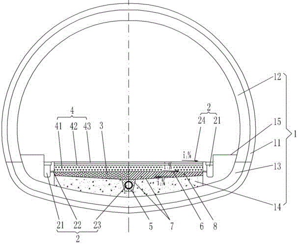 Vibration and noise reducing structure for driving in highway tunnel and construction method of vibration and noise reducing structure