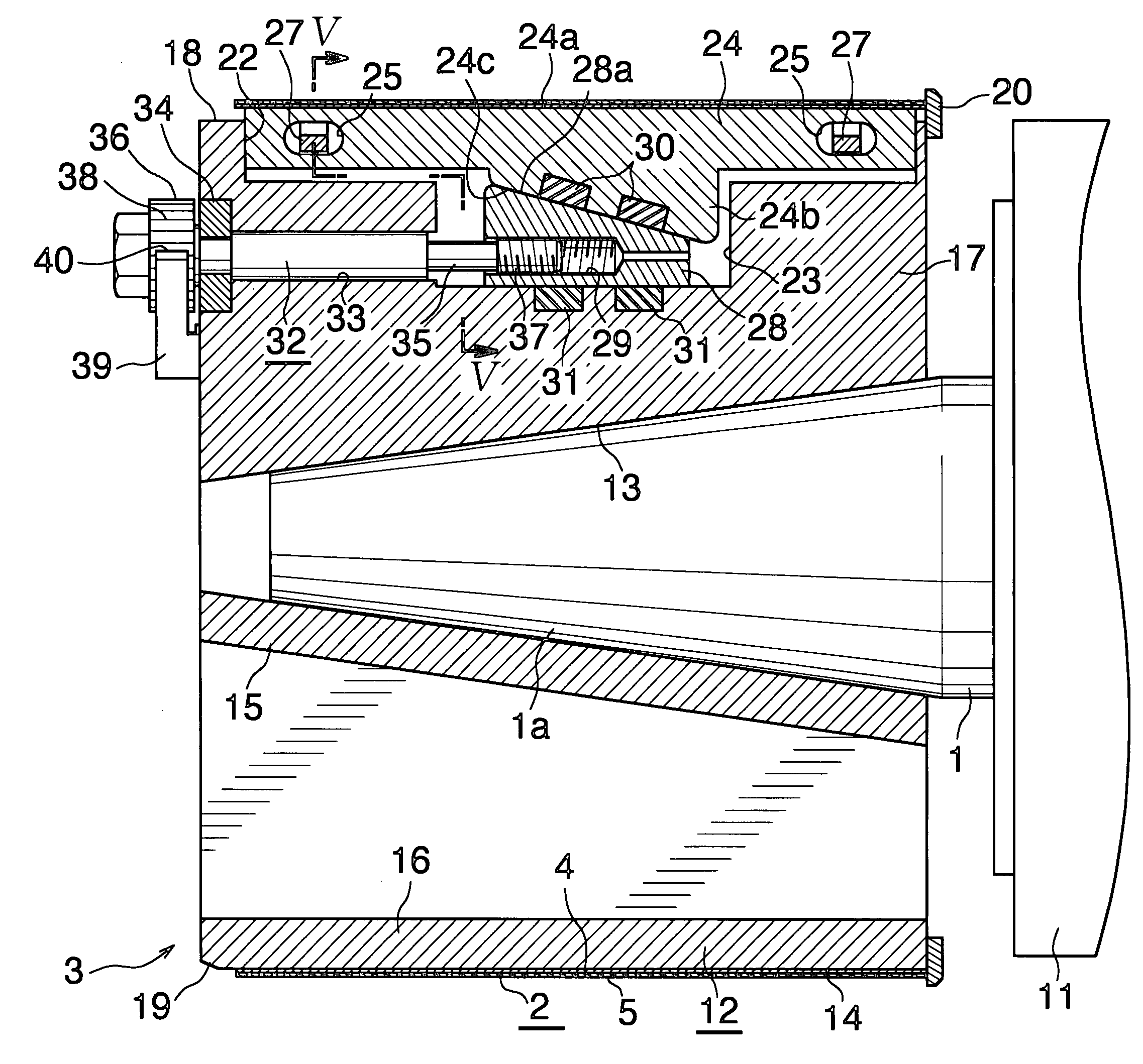 Machine-plate mounting device for printer, and printer