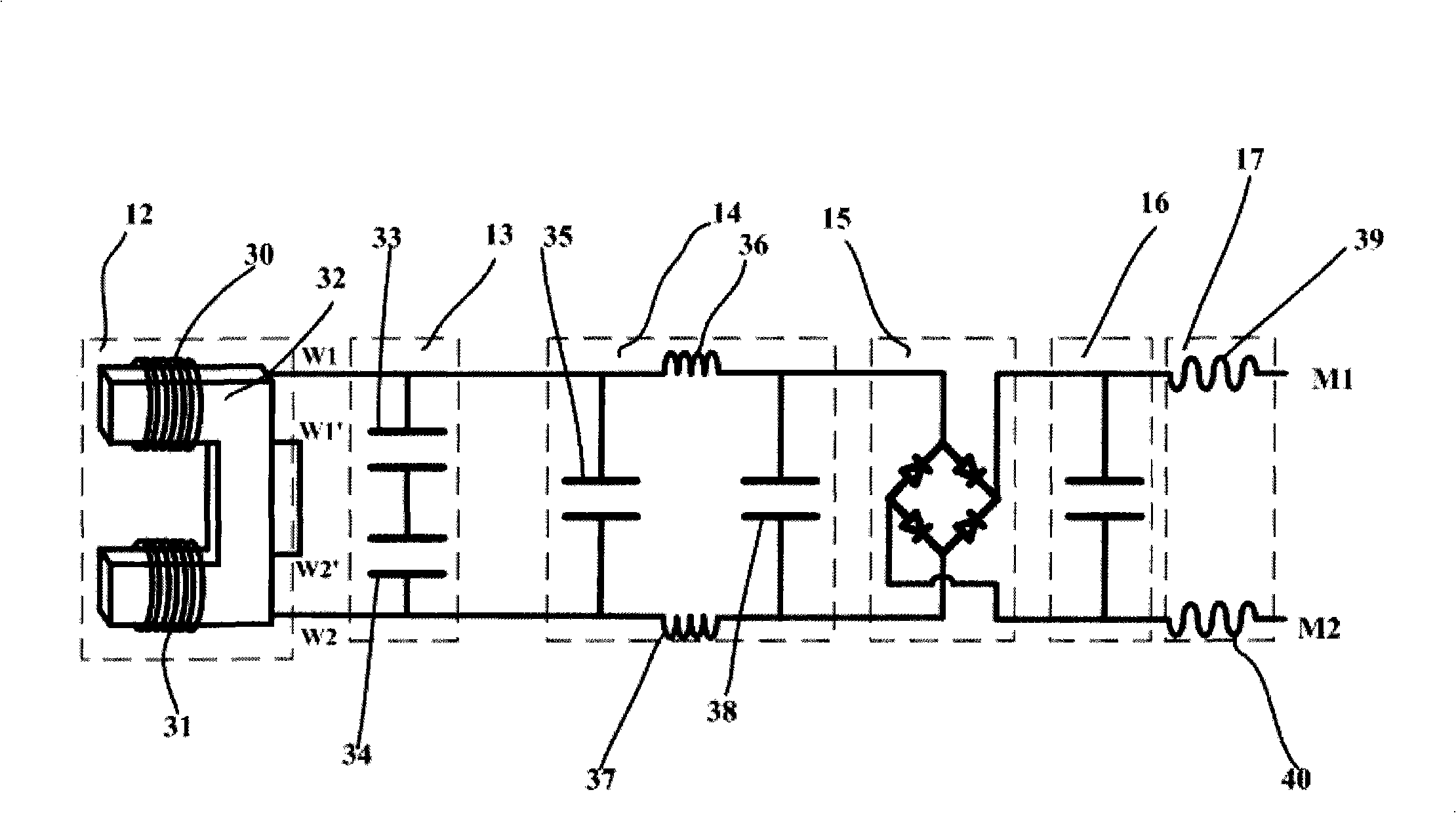 Non-contact power supply of automatic carriage
