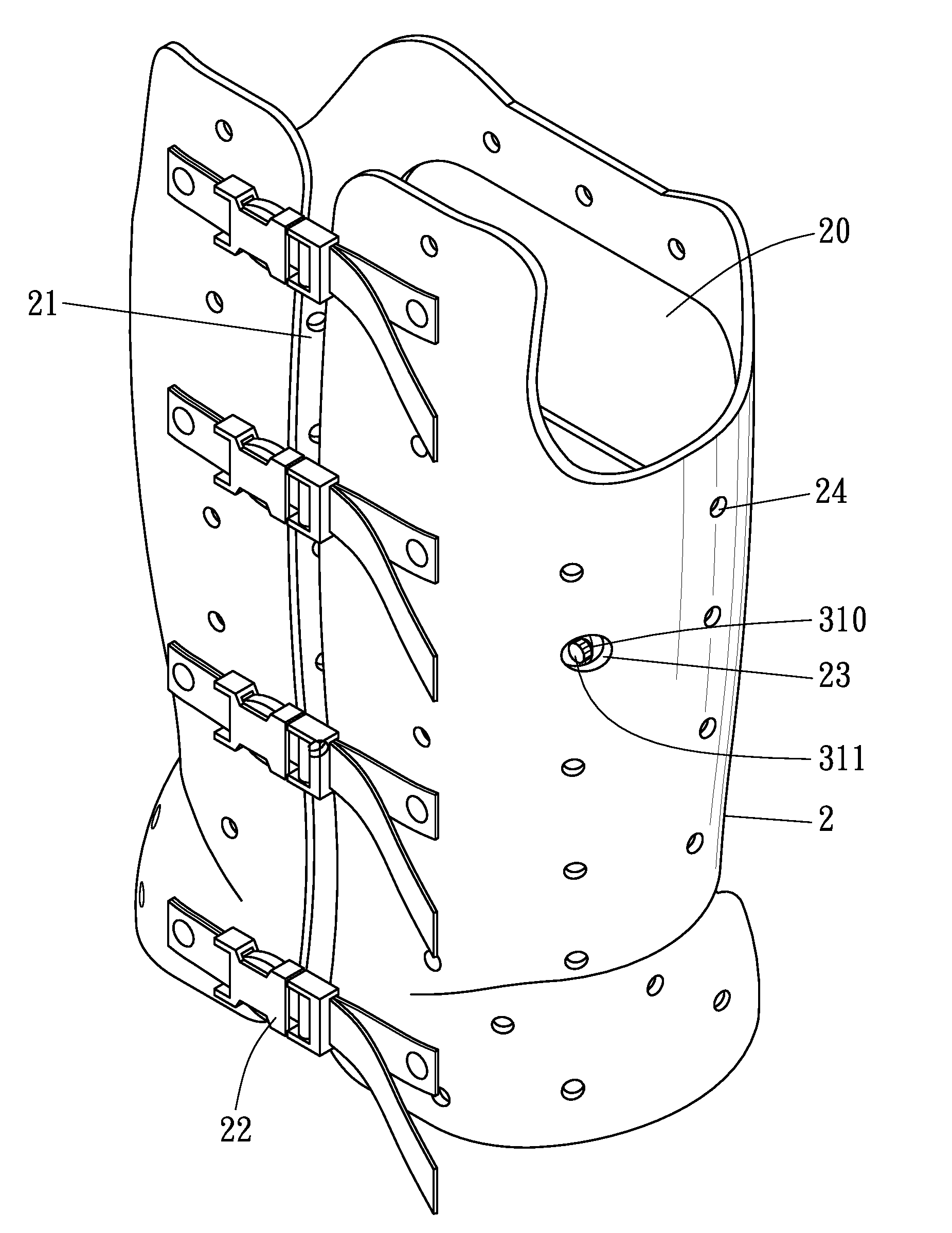 Back brace for spinal correction and its manufacturing method