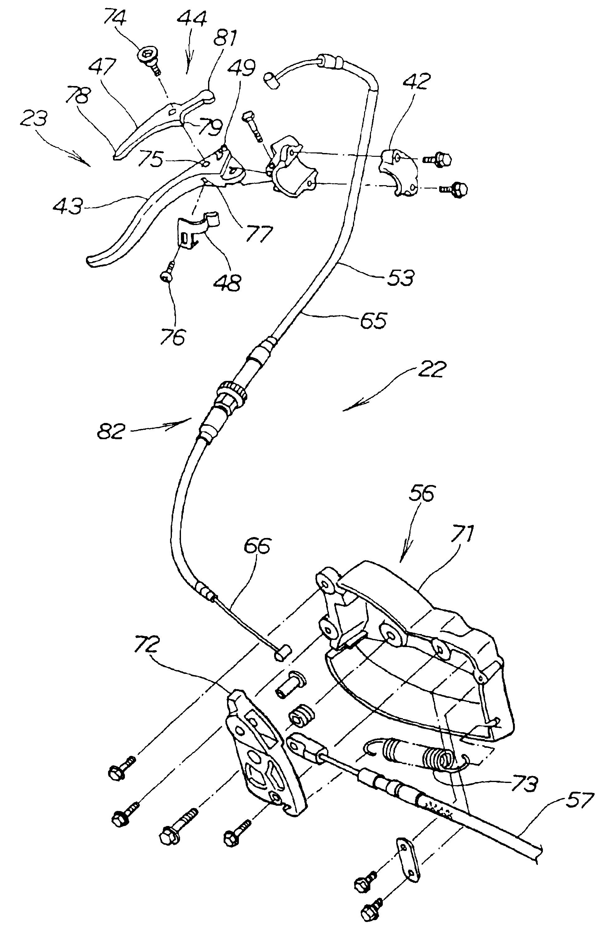 Trim operating lever device for personal watercraft