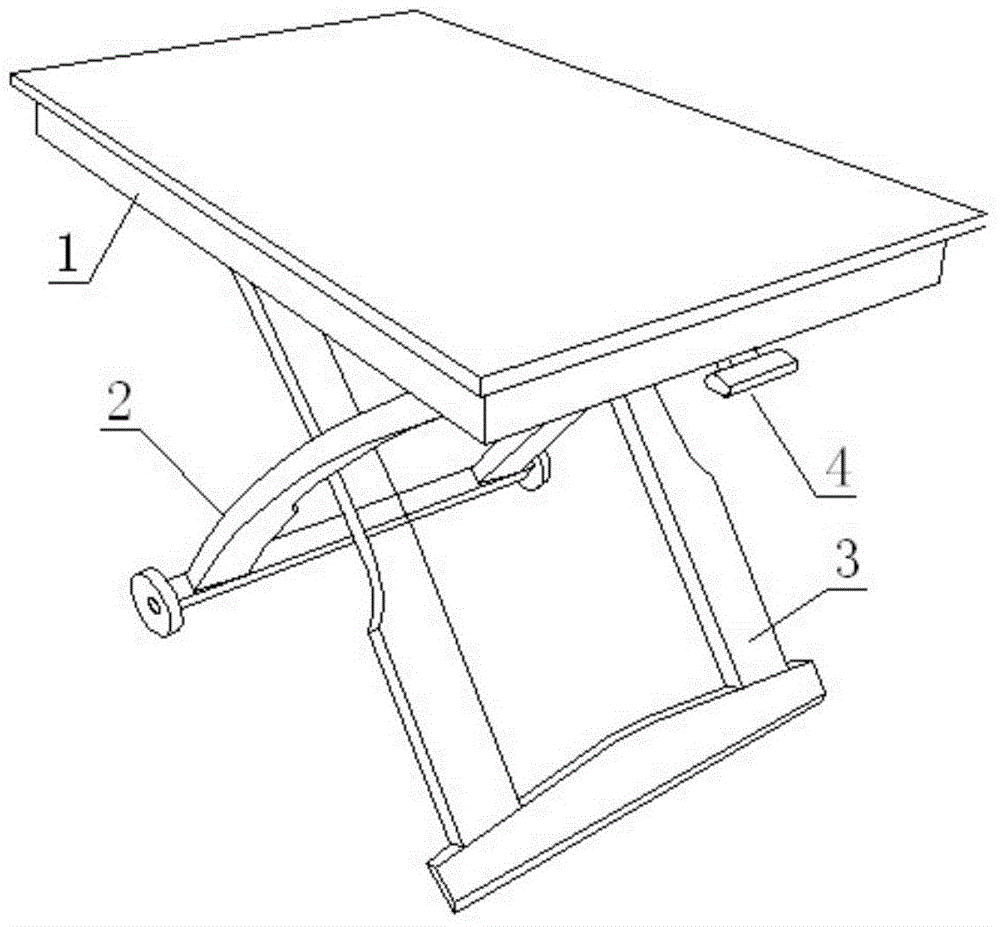 Self-locking height adjustable table