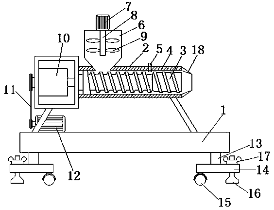 High-performance heat-resistant combustion-supporting glass fiber reinforced nylon extrusion molding device