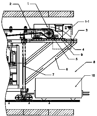 Split starting shield machine and temporary slag discharge system