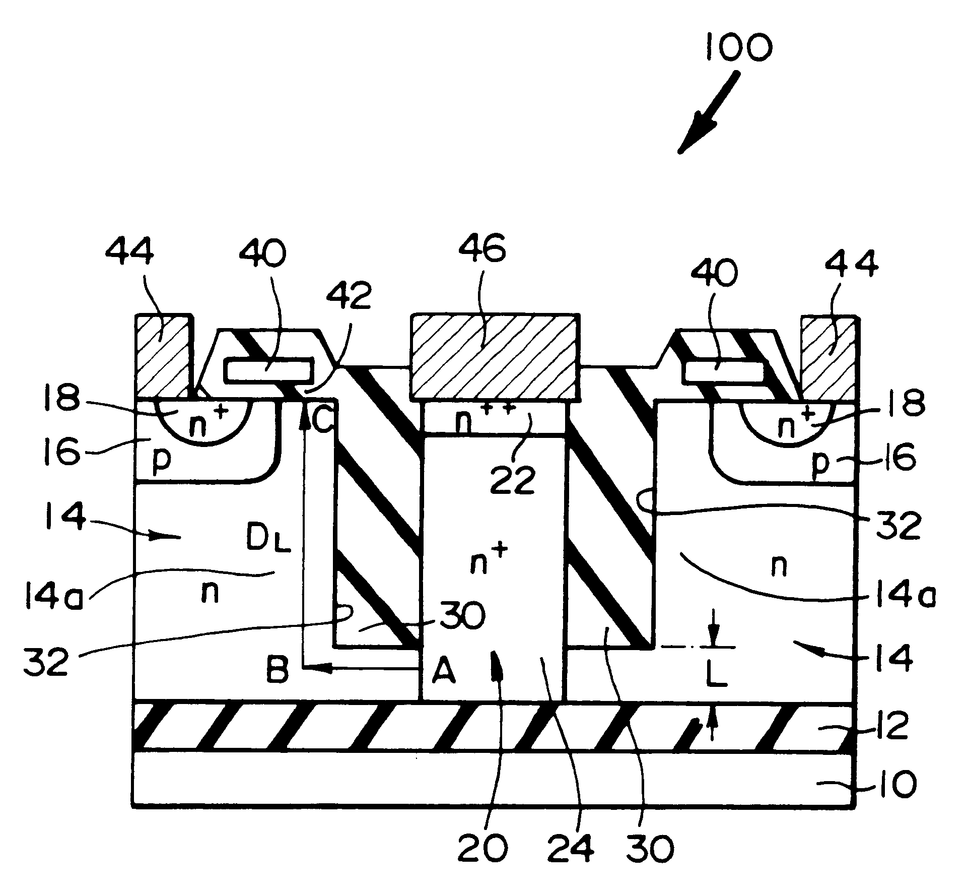 Semiconductor device with a high breakdown voltage,low on-resistance,lateral power mosfet