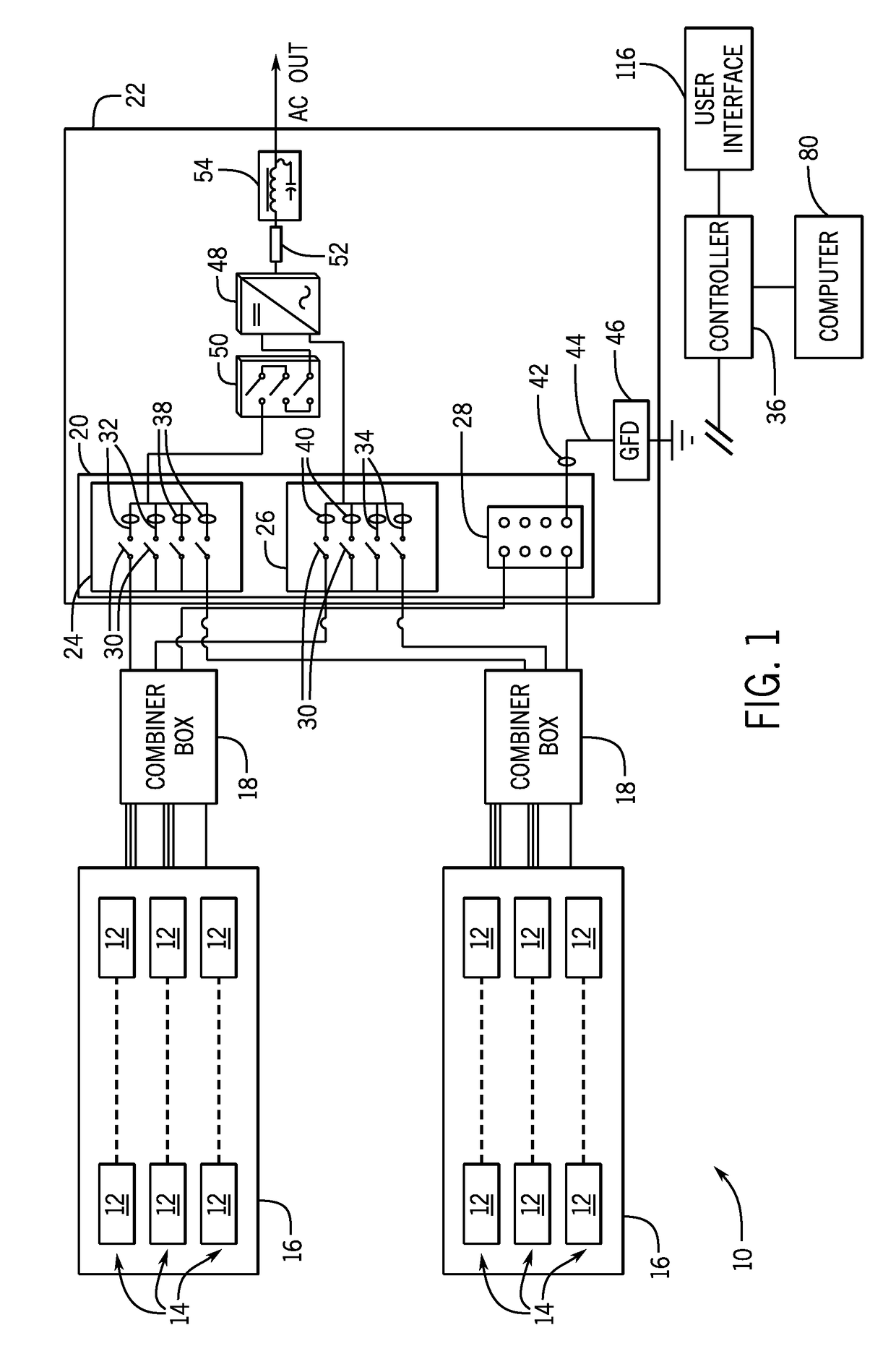 System and method of sensing and isolating a ground fault in a dc-to-ac power conversion system