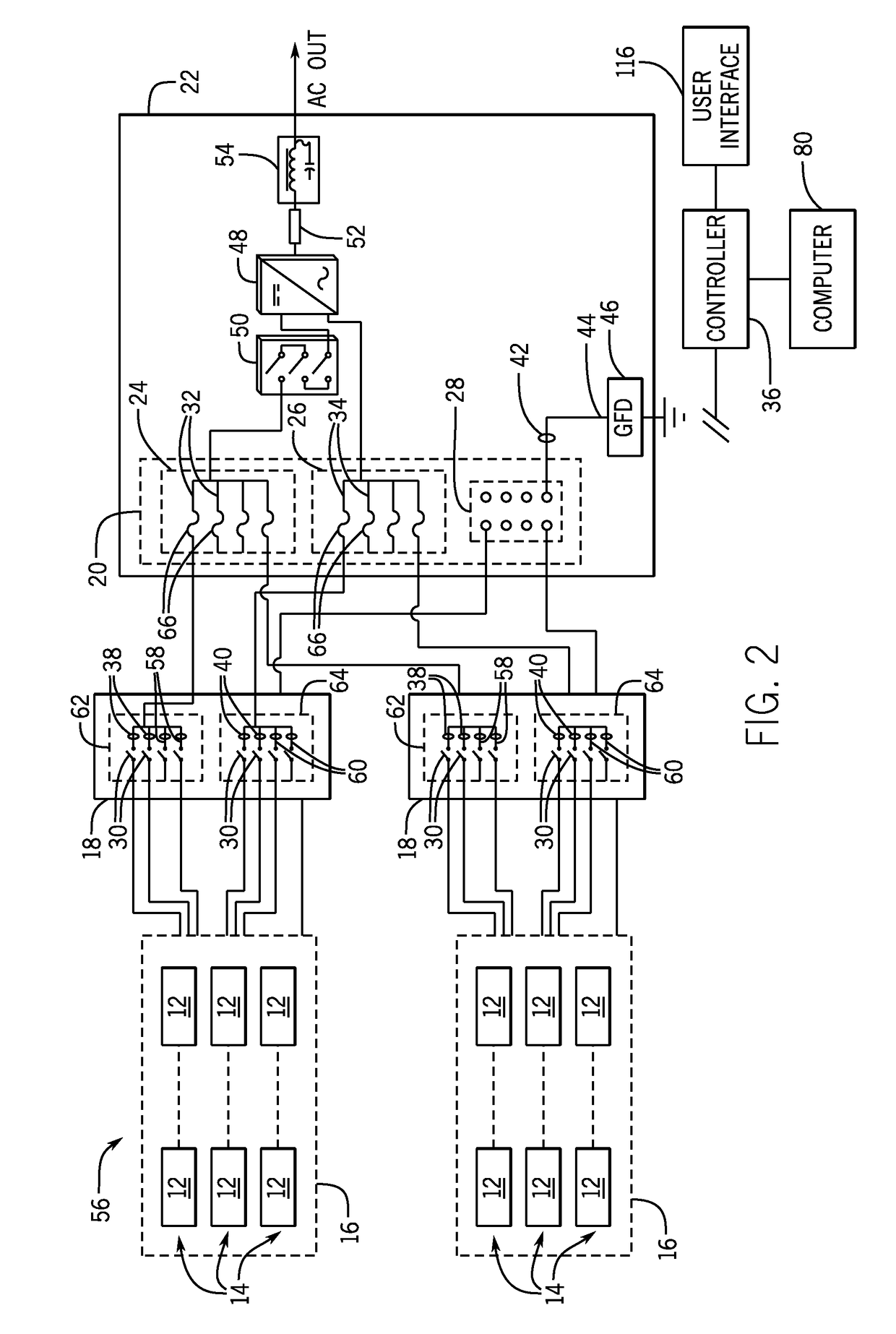 System and method of sensing and isolating a ground fault in a dc-to-ac power conversion system