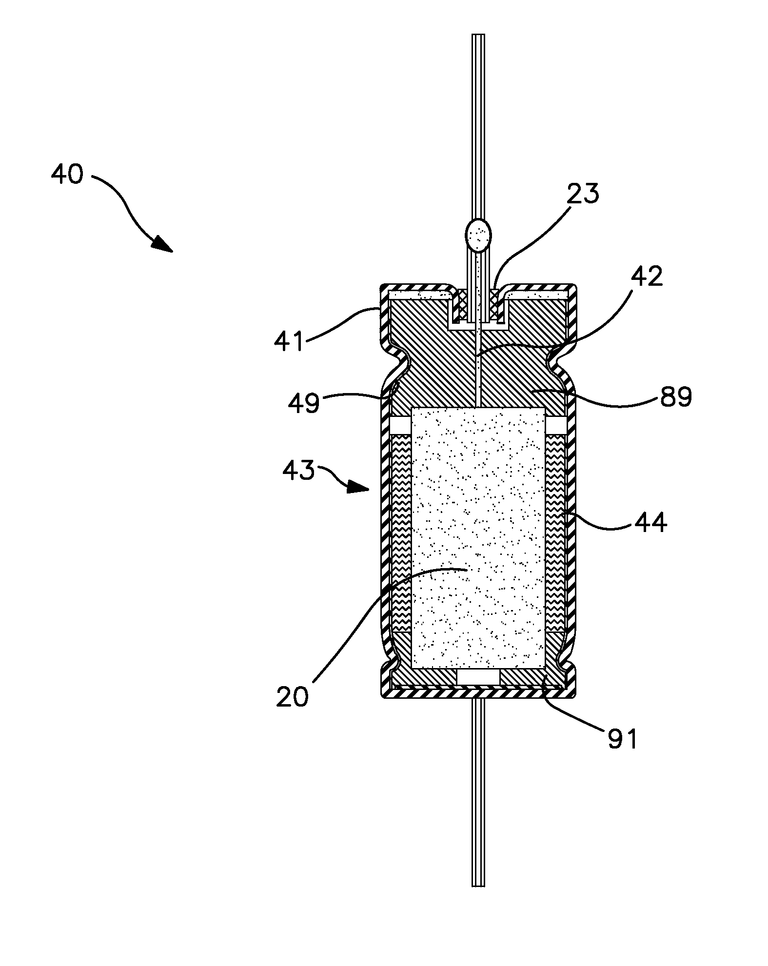 Abrasive blasted conductive polymer cathode for use in a wet electrolytic capacitor