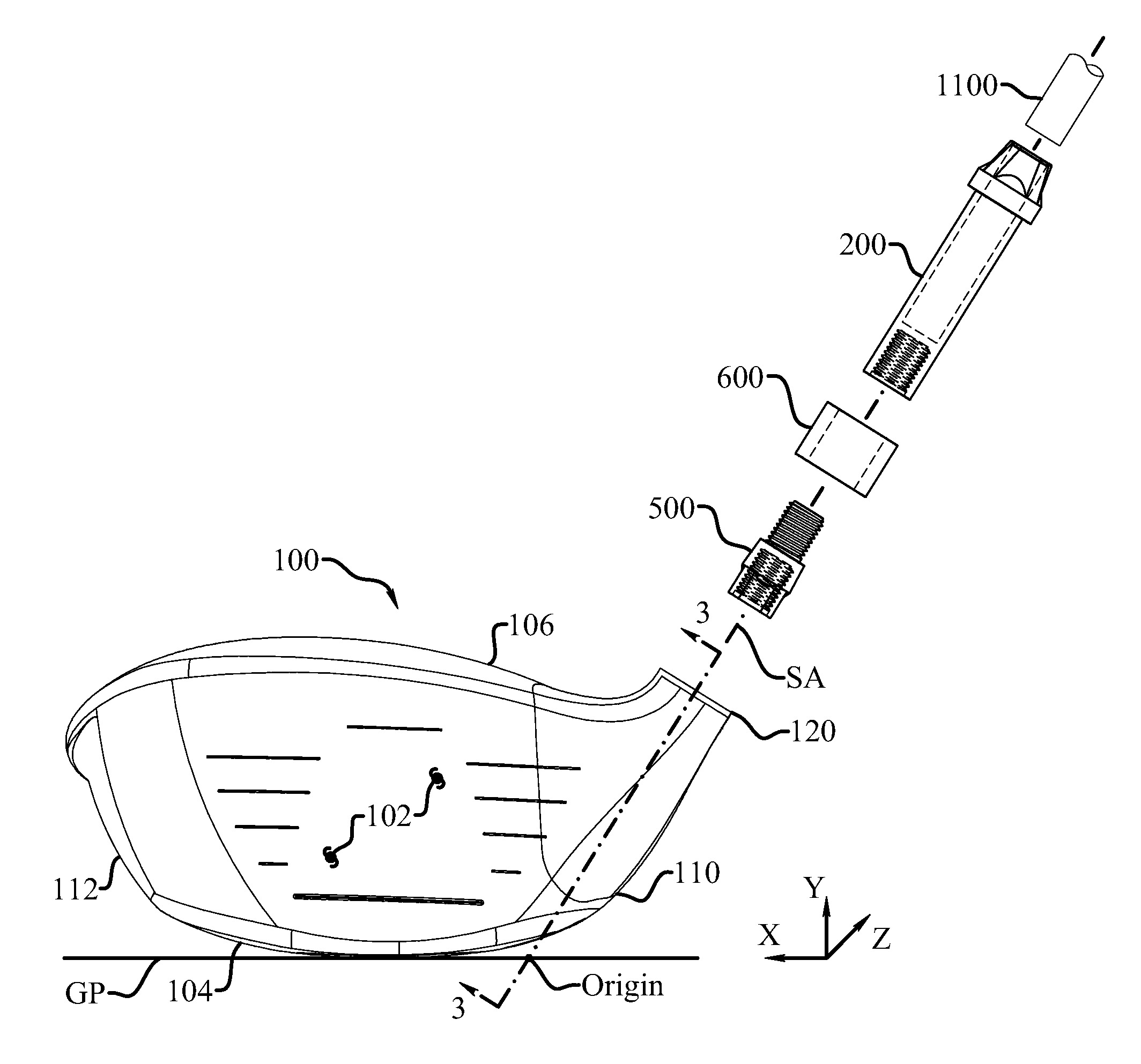 Length adjustment system for joining a golf club head to a shaft