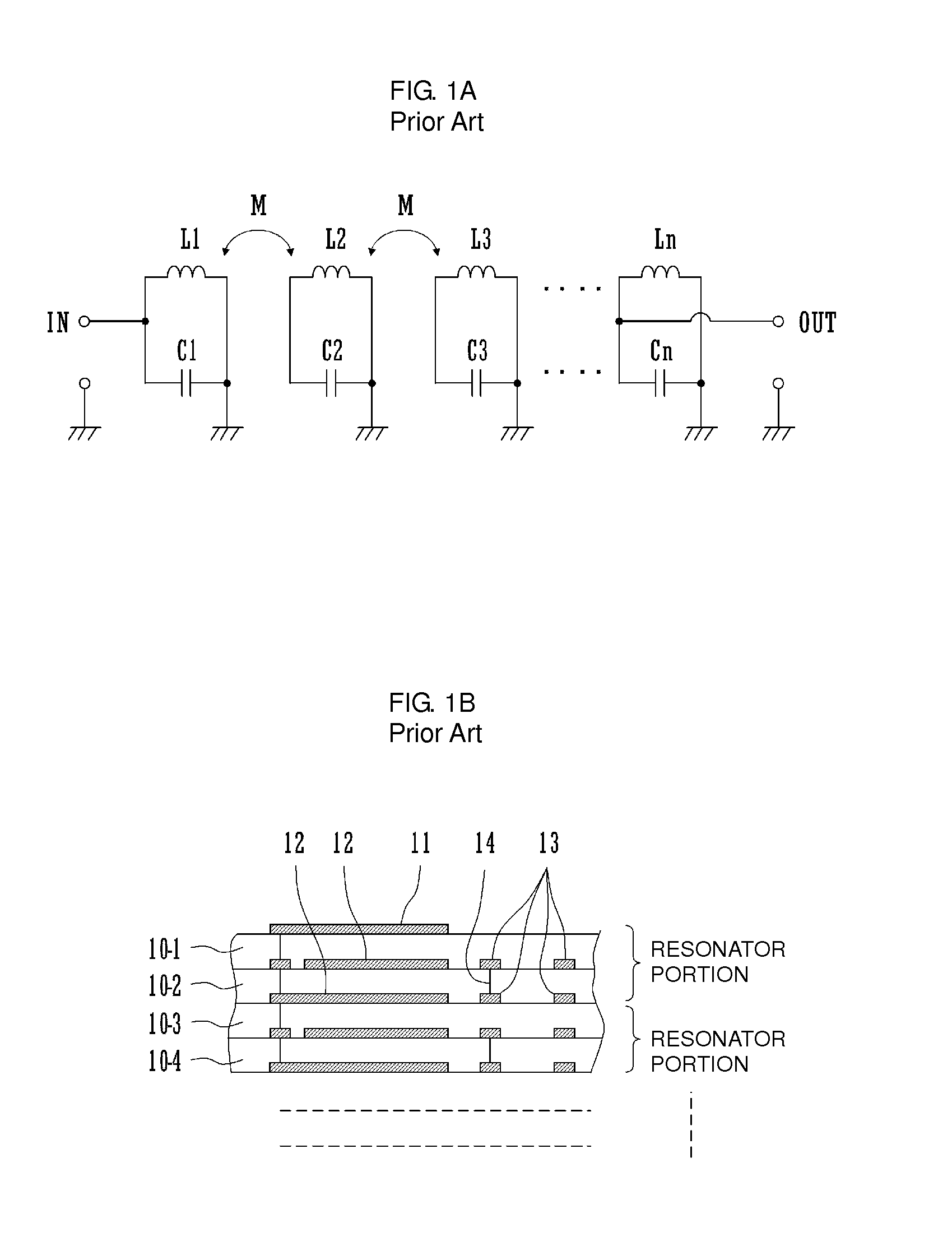 Laminated band-pass filter having an even number of LC parallel resonators
