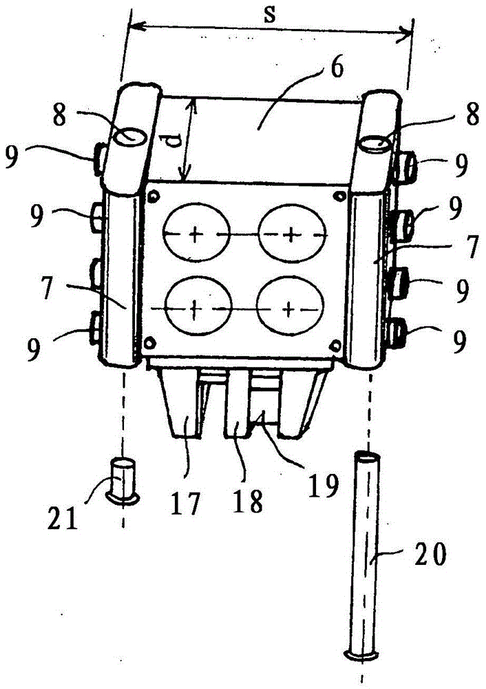 Hammering device for hammering rods into the ground