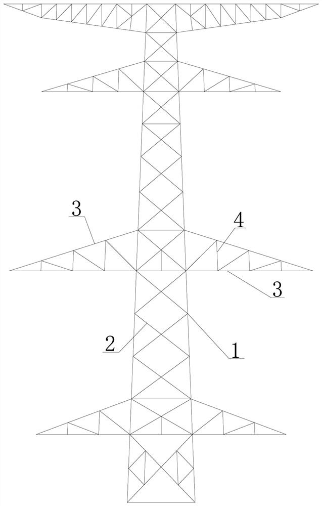 High-strength aluminum alloy curled edge stiffening profile connecting structure of power transmission tower