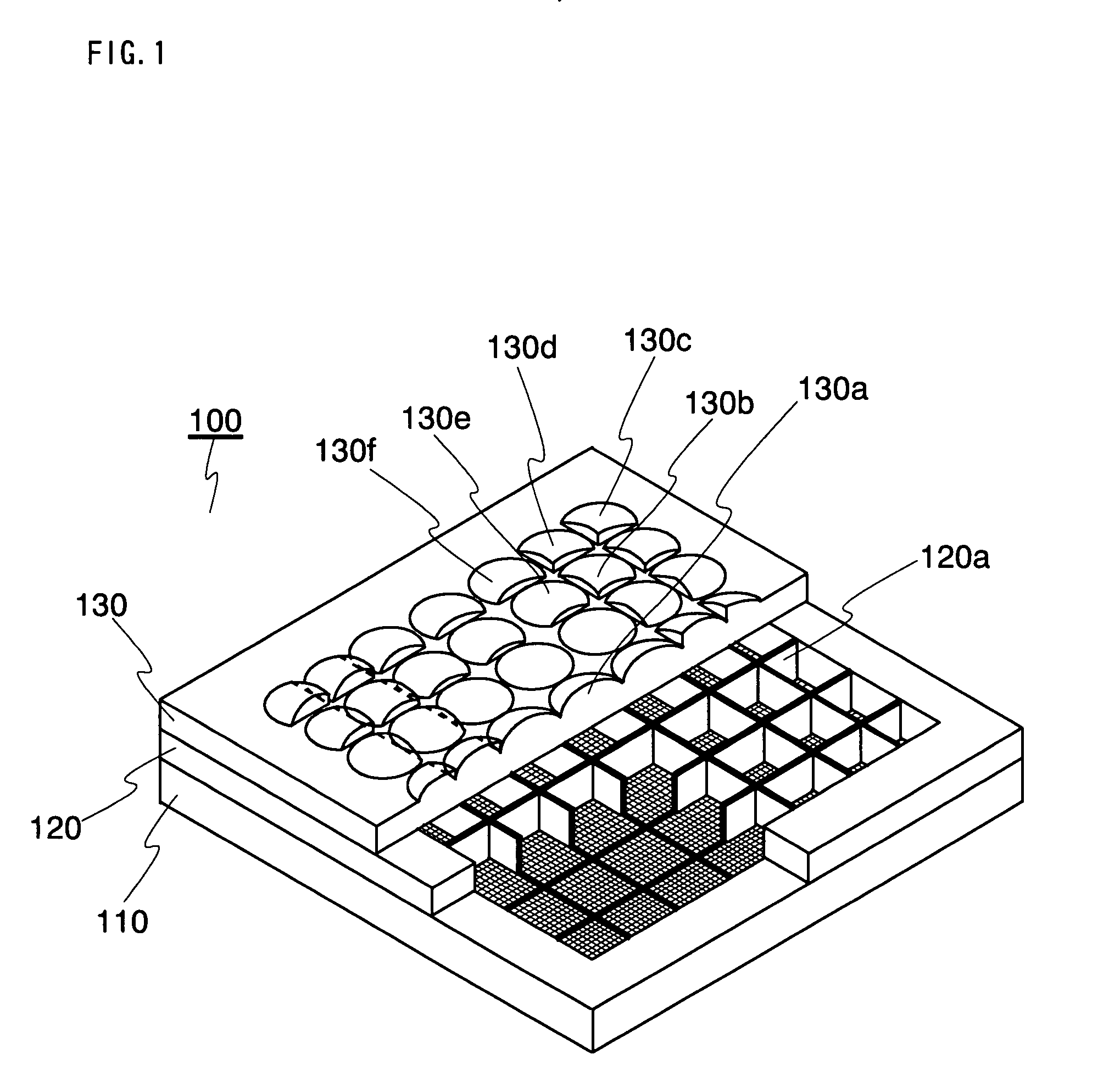 Imaging device and lens array used therein
