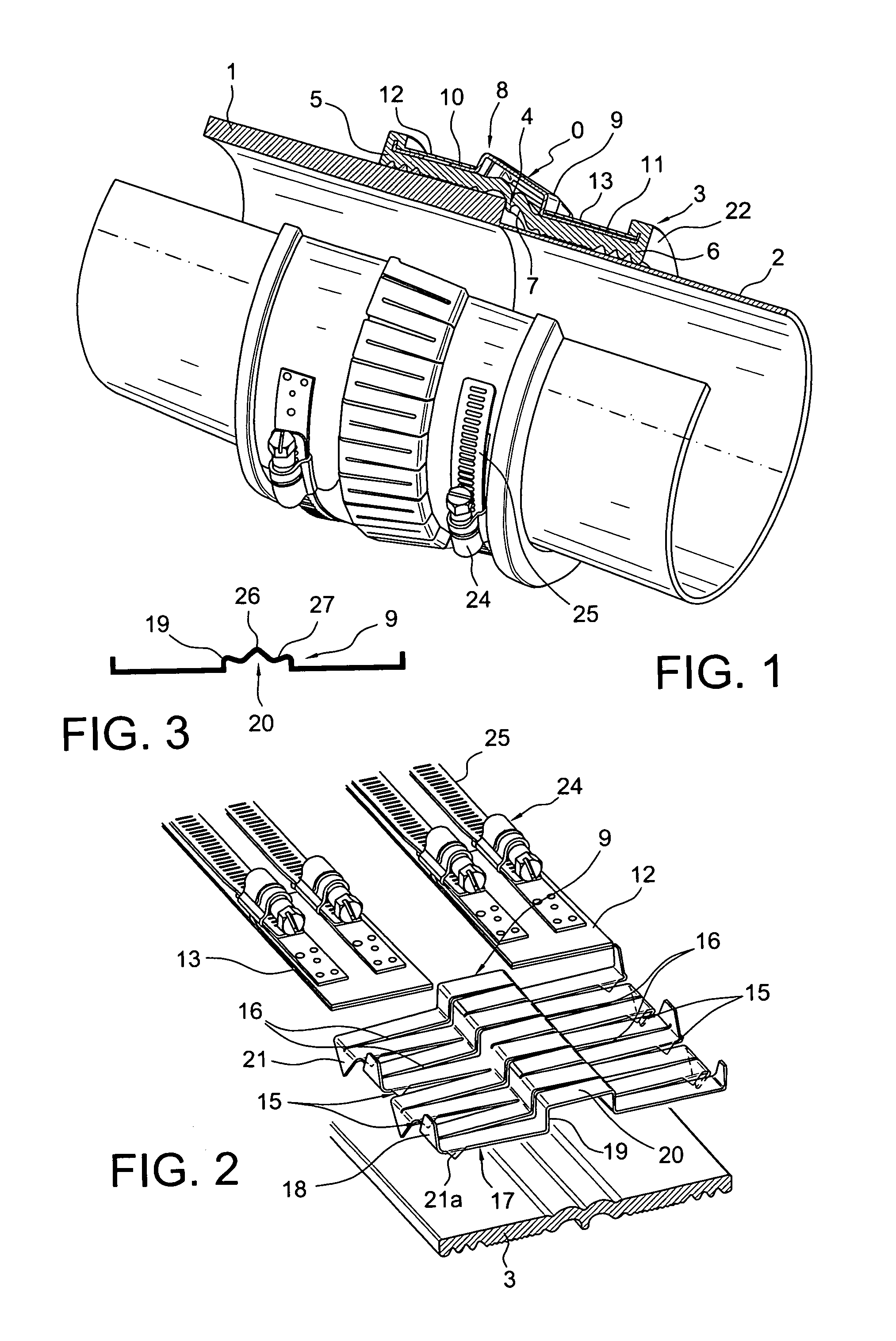 Device for connecting two pipes with different external diameters