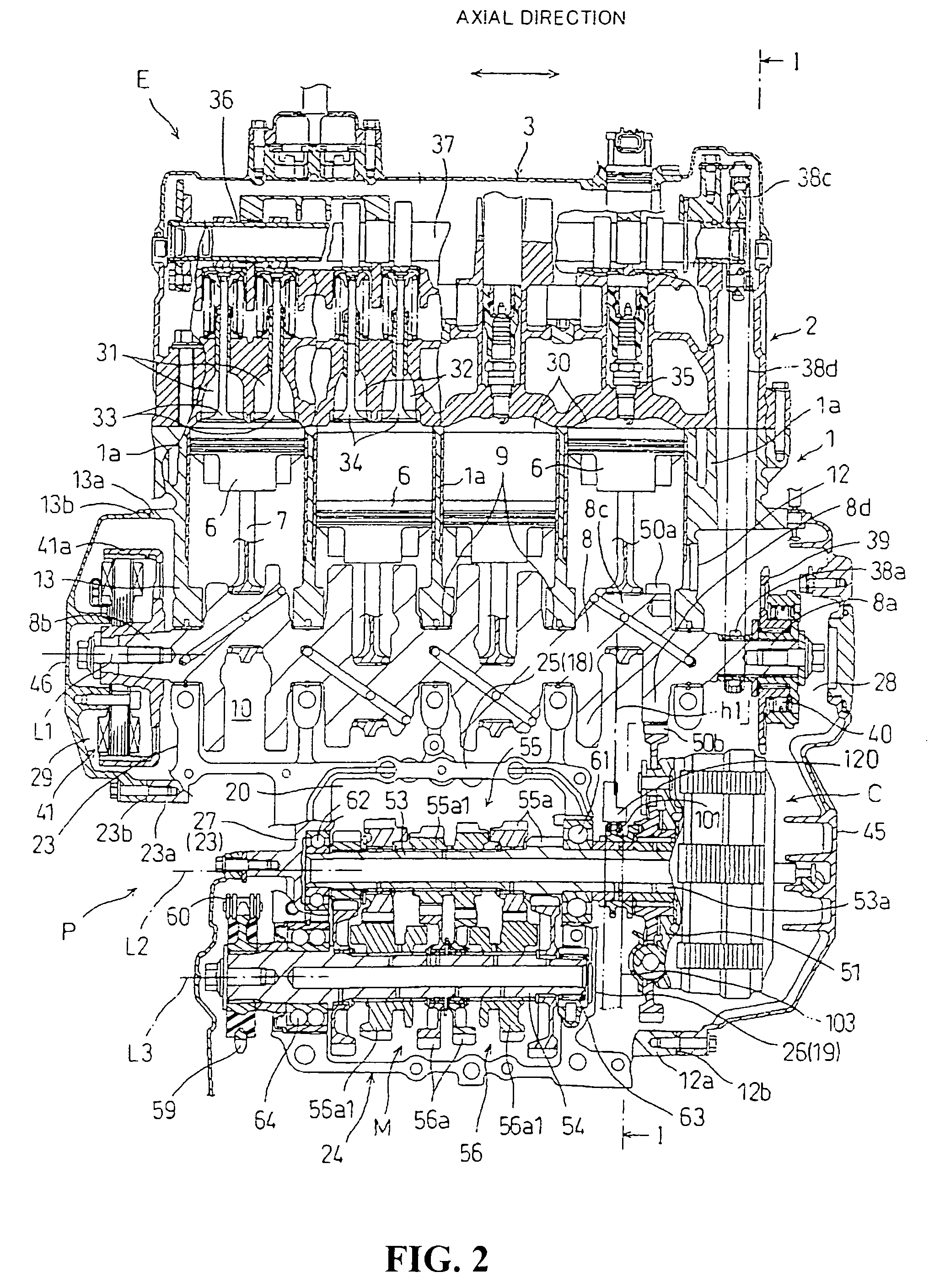 Power unit with auxiliary machine driving transmission mechanism