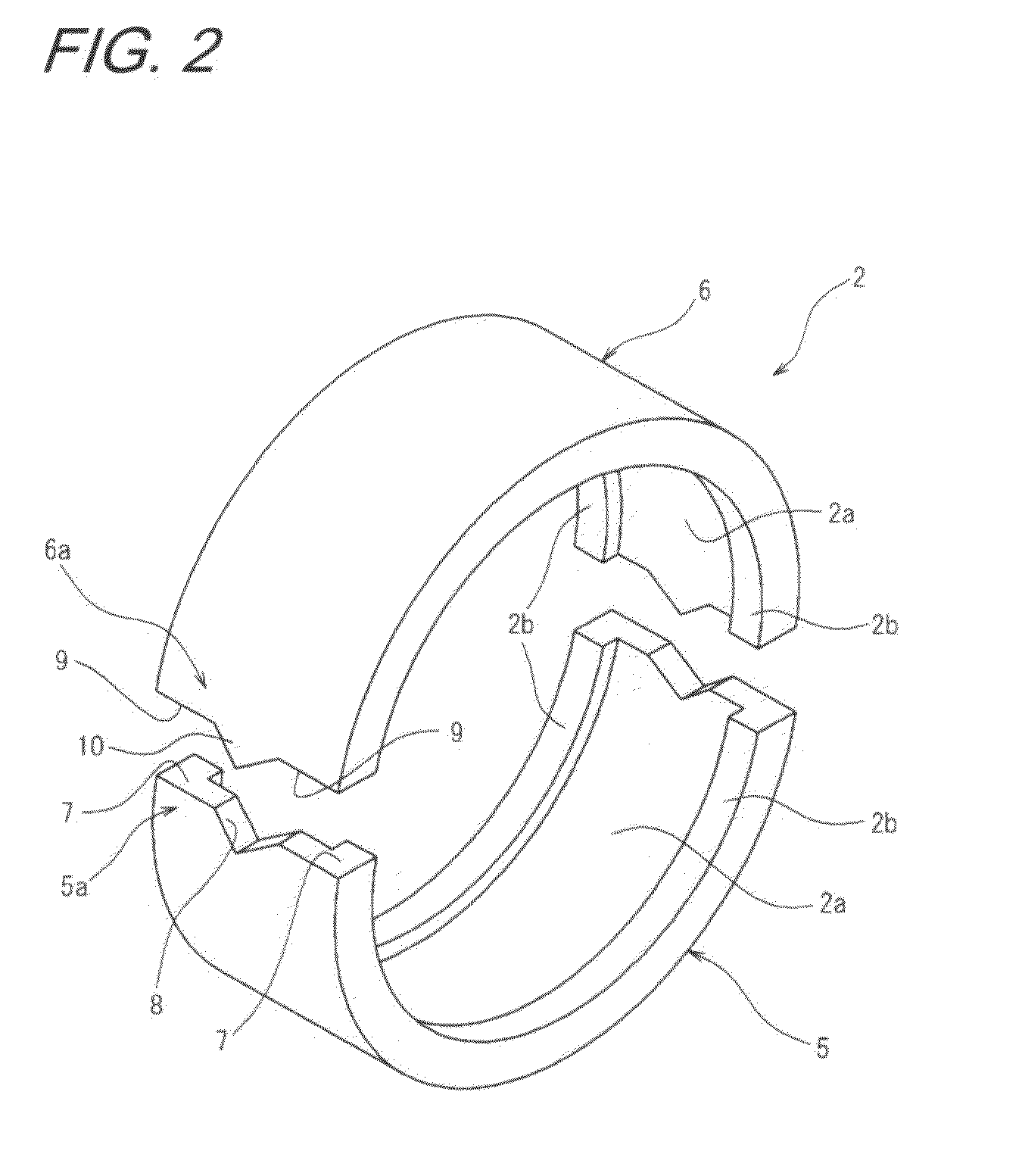 Split outer ring, split rolling bearing using the same ring and construction and method of mounting the same rolling bearing