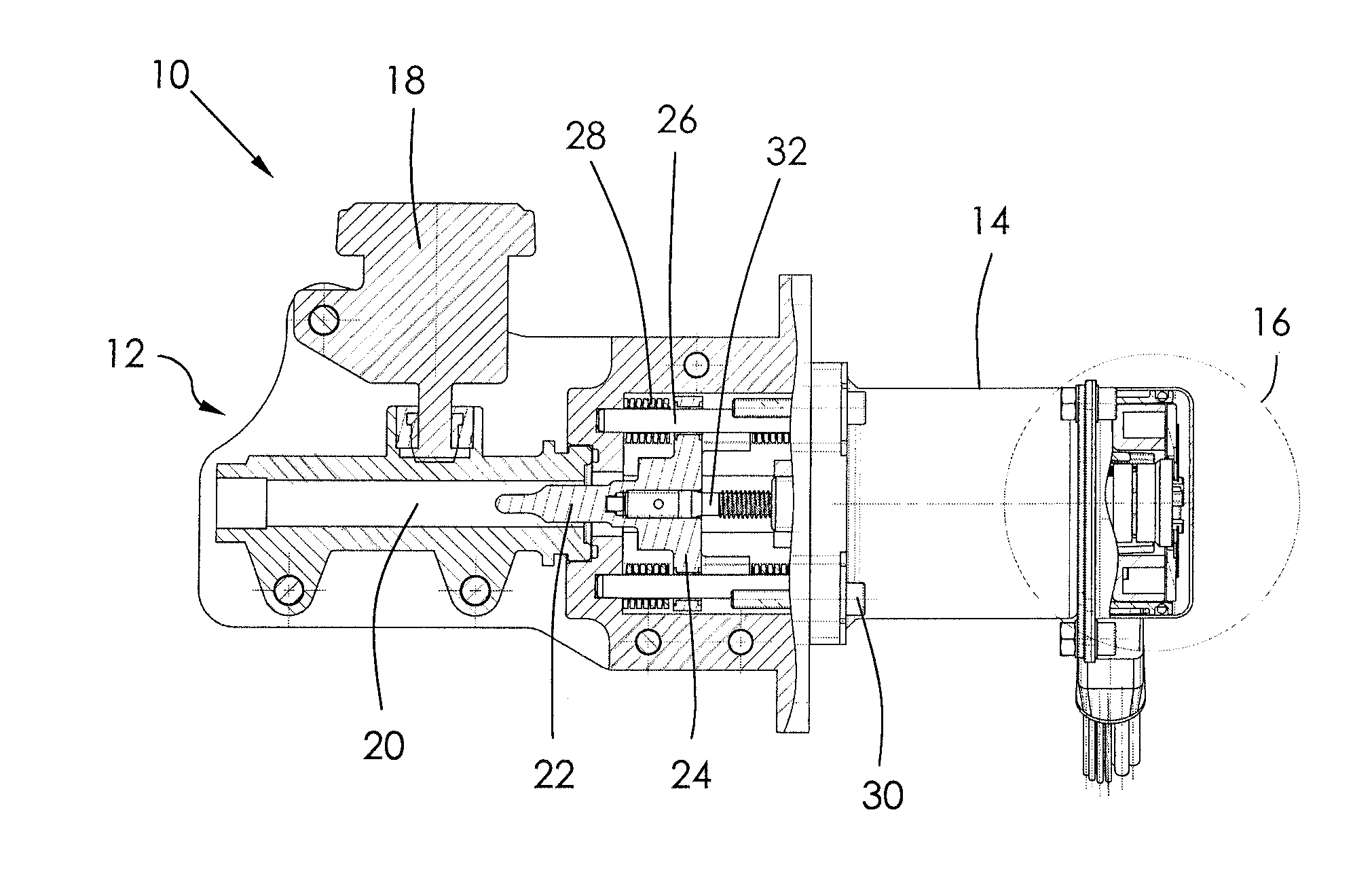 Electro-hydraulic actuator with an integrated brake