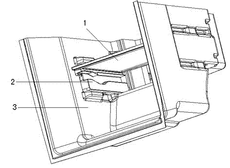 Drawer guide rail device with shelves