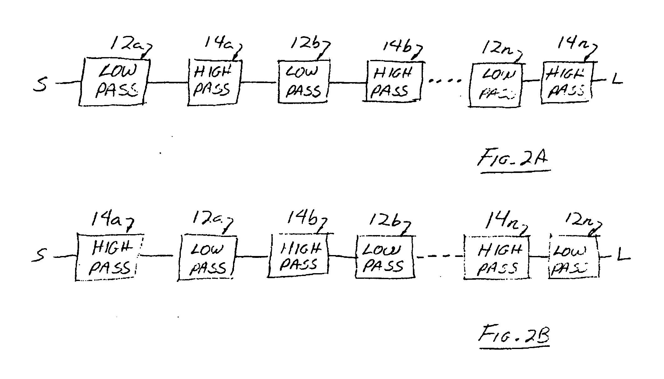 Broadband impedance matching circuit using high pass and low pass filter sections